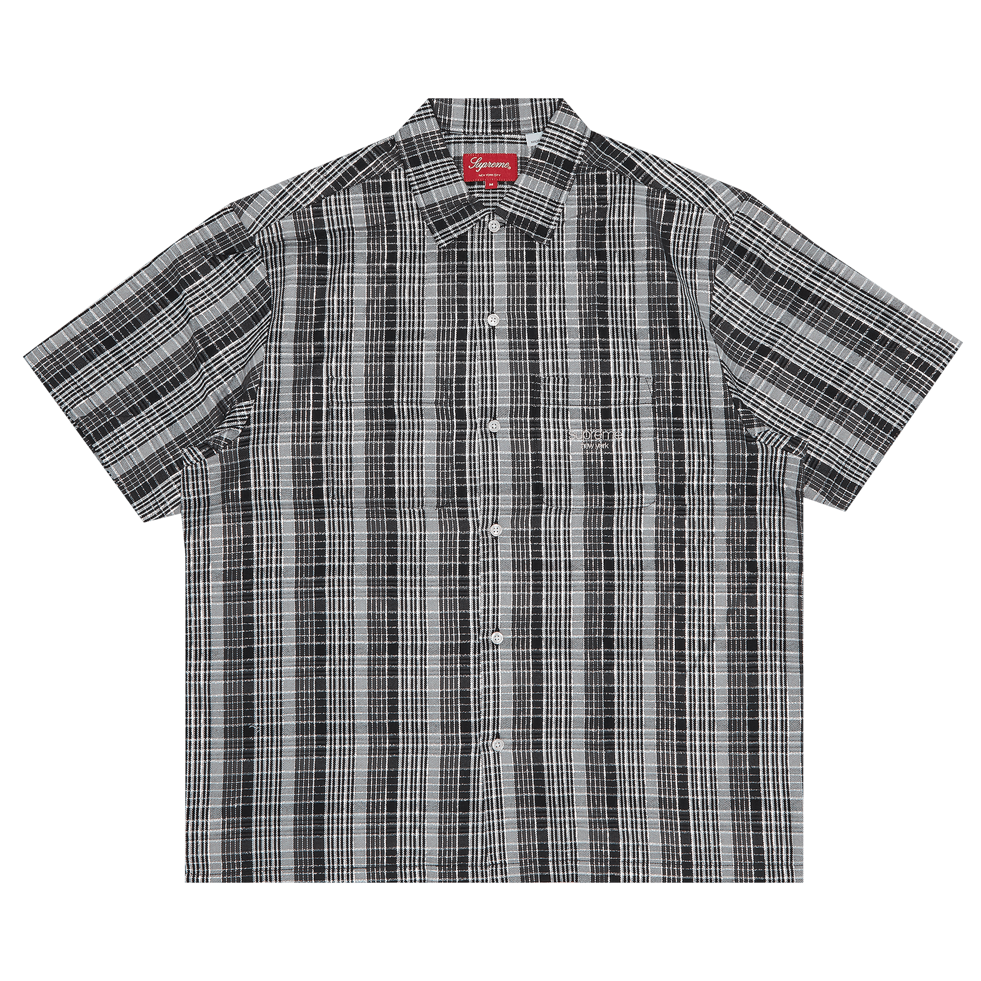 Supreme Metallic Plaid Short-Sleeve Shirt 'Black'