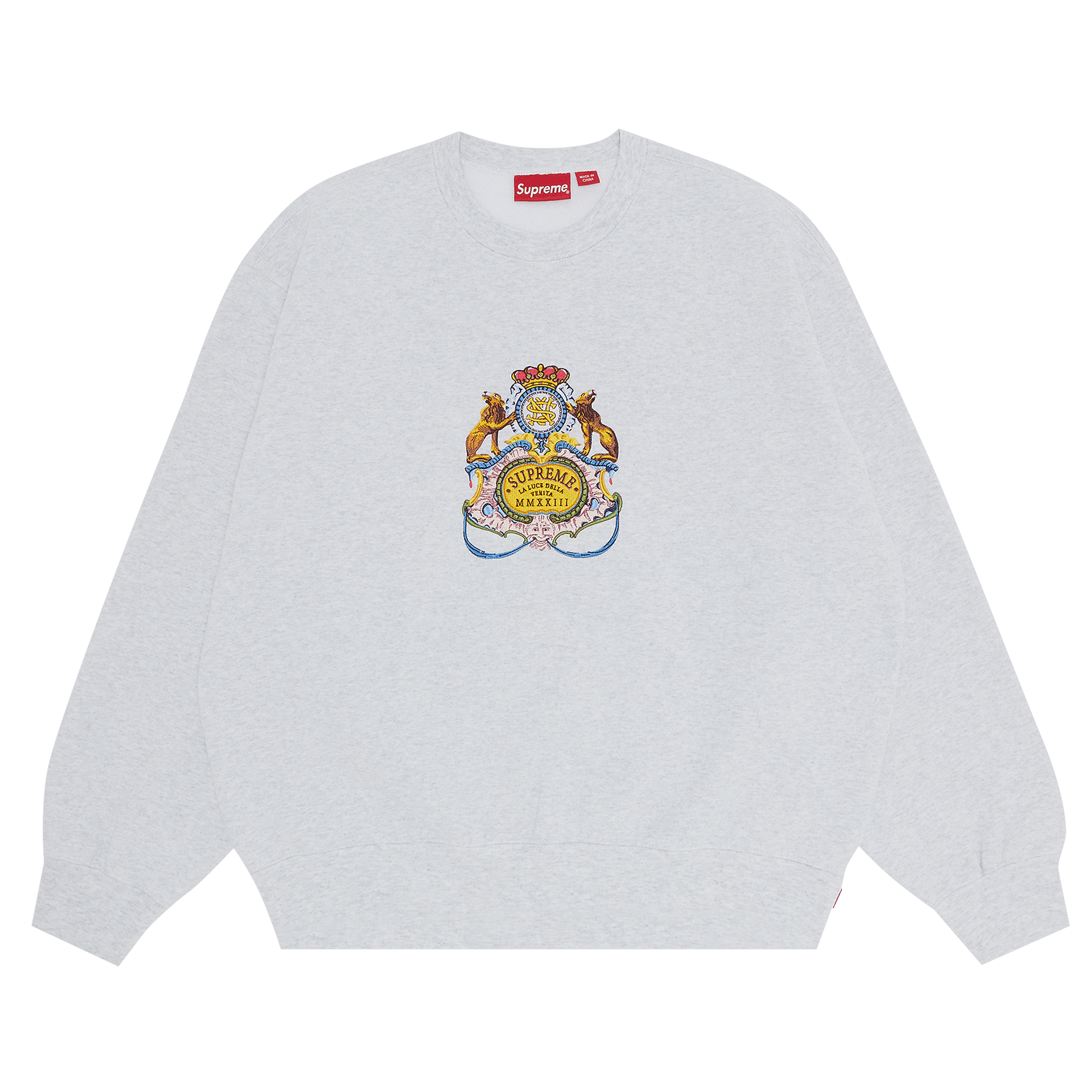 Supreme Crest Crewneck 'Ash Grey'