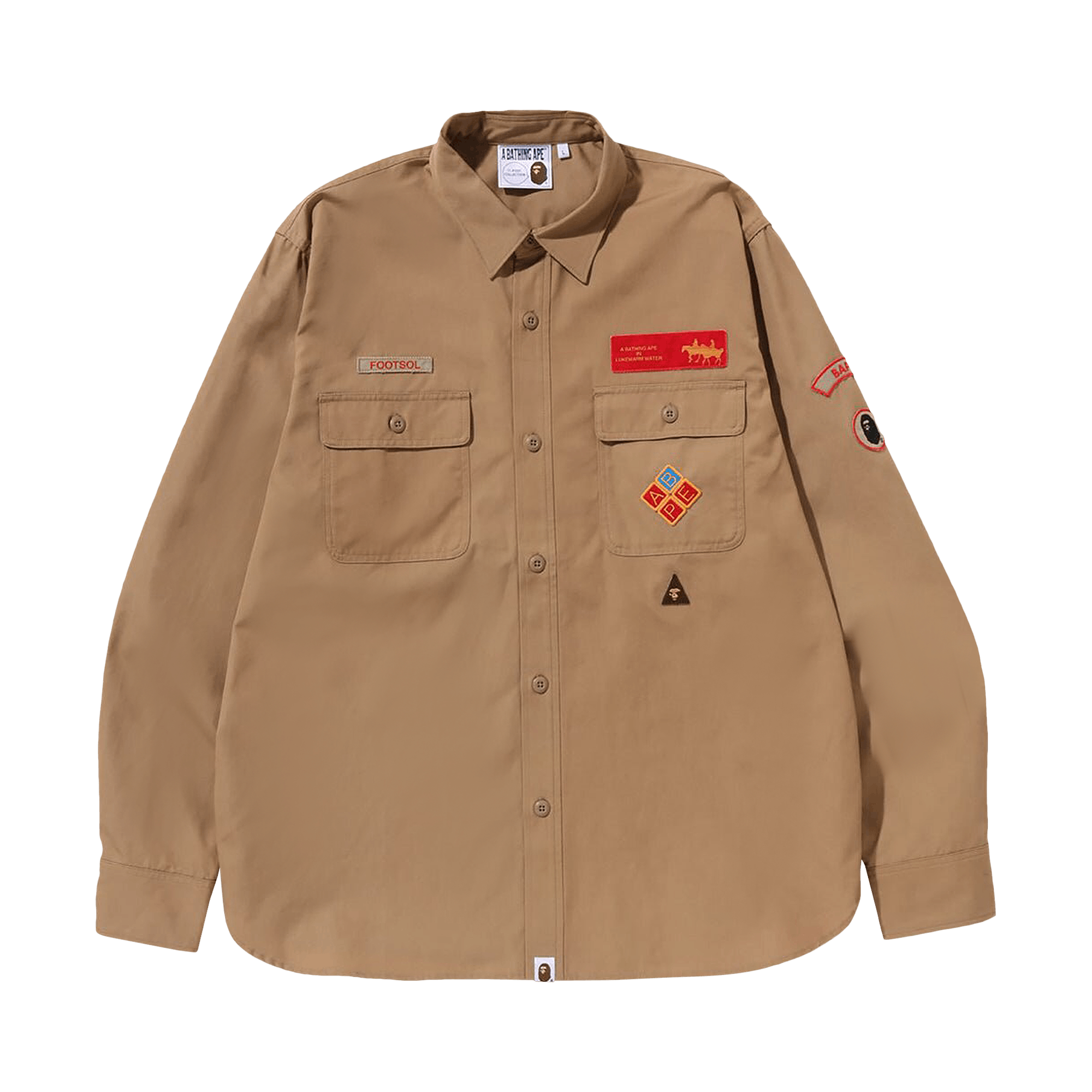 BAPE Boyscout Relaxed Fit Shirt 'Beige'