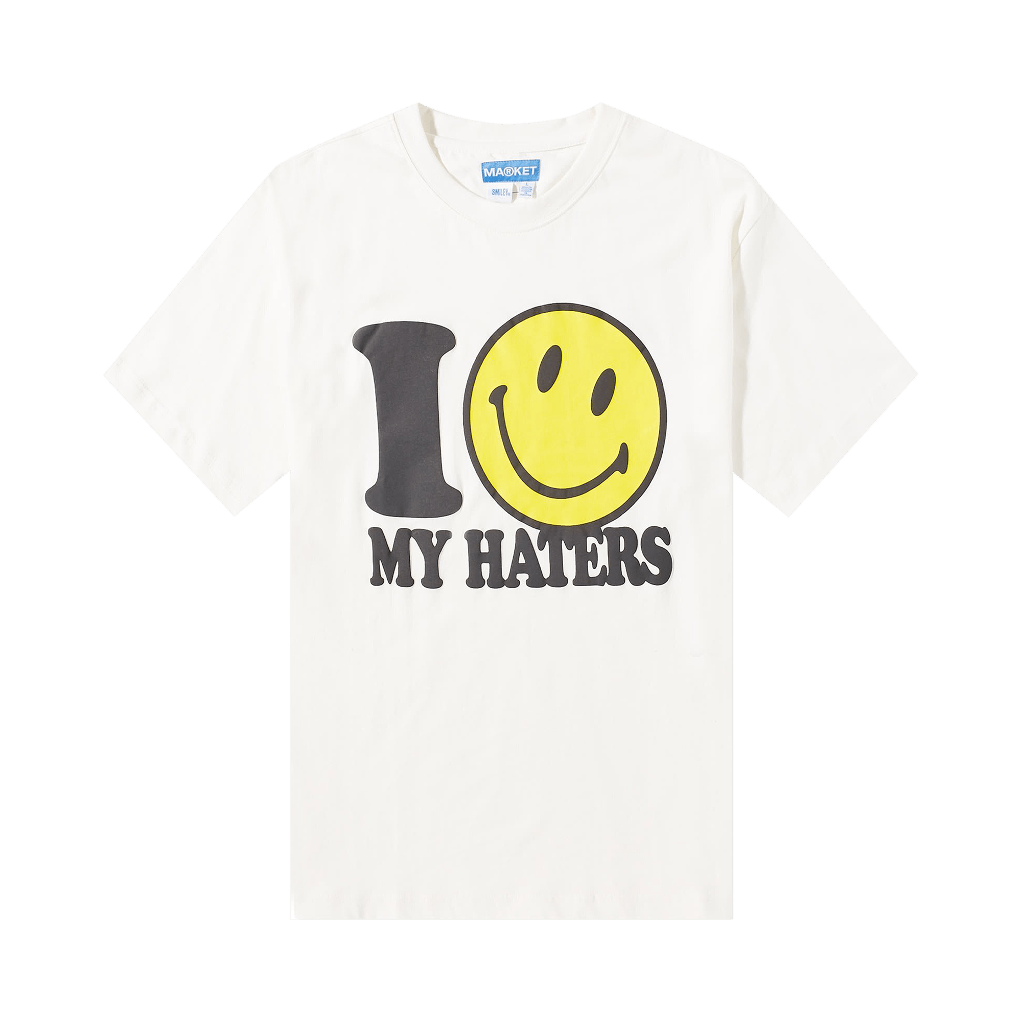 Market Smiley Haters T-Shirt 'Parchment'