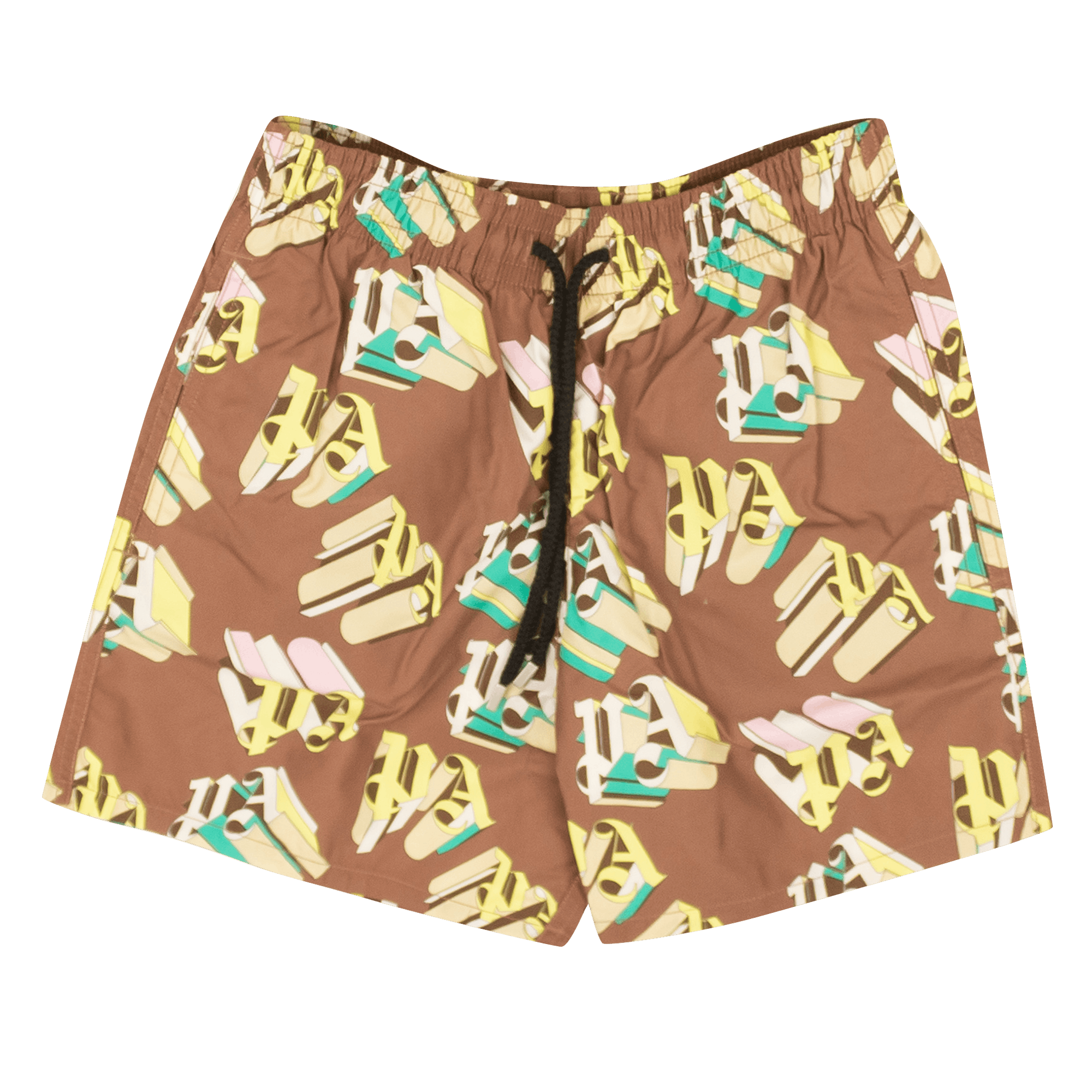 Palm Angels x Vilebrequin Monogram Swimwear 'Brown/Yellow'