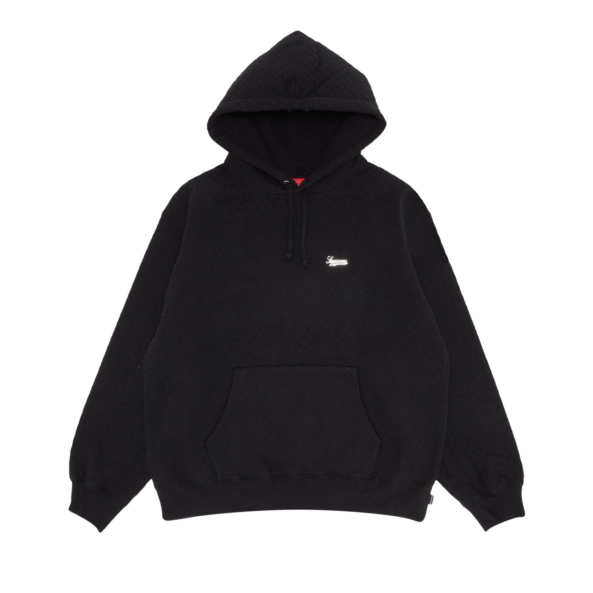 Supreme Micro Quilted Hooded Sweatshirt 'Black'