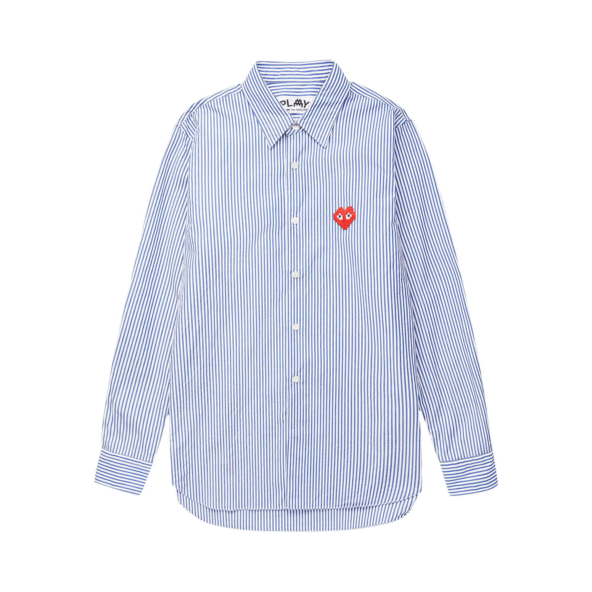 Comme des Garçons PLAY x Invader Heart Stripe Shirt 'Blue/White Stripe'