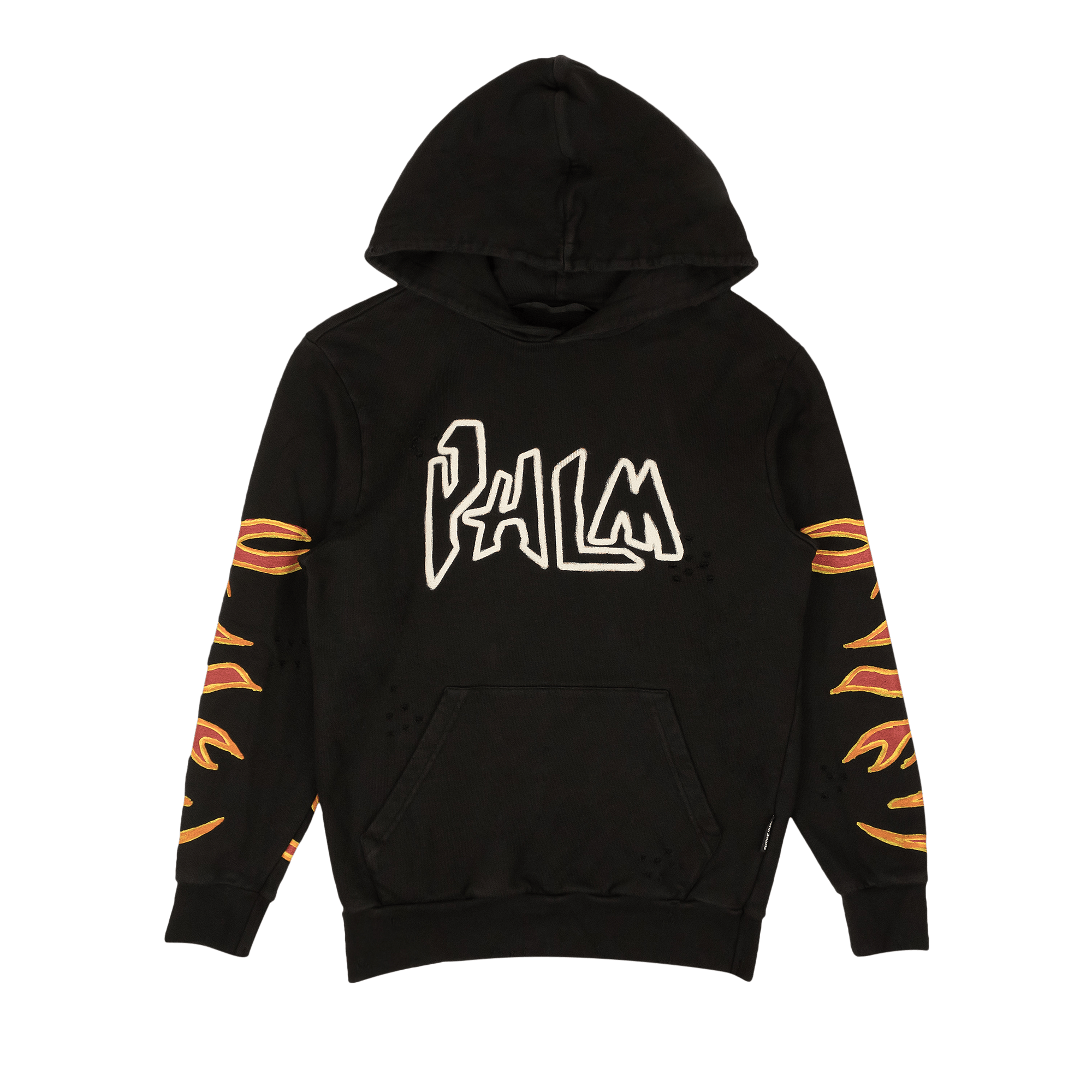 Palm Angels Graffiti Flames Hoody 'Black/White'