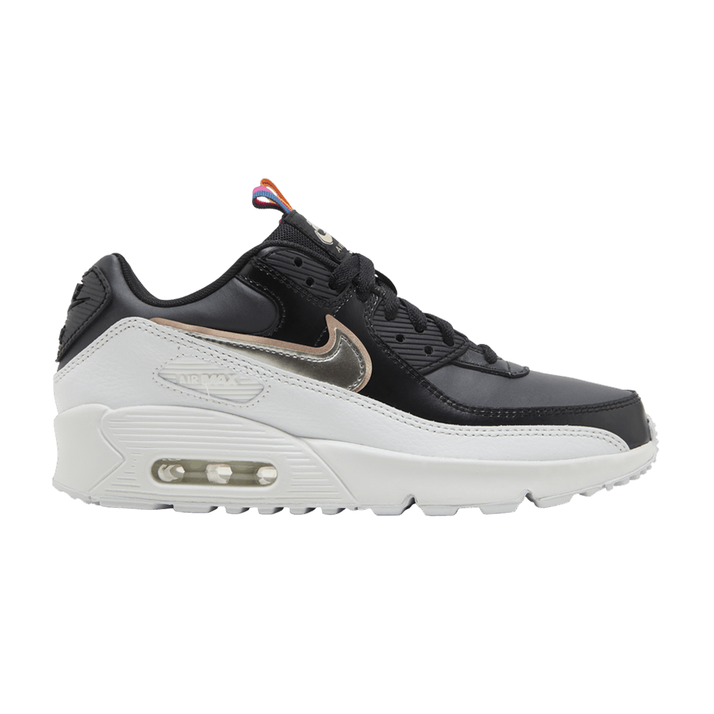 Nike Air Max 90 Leather SE GS 'Off Noir Metallic Pewter'
