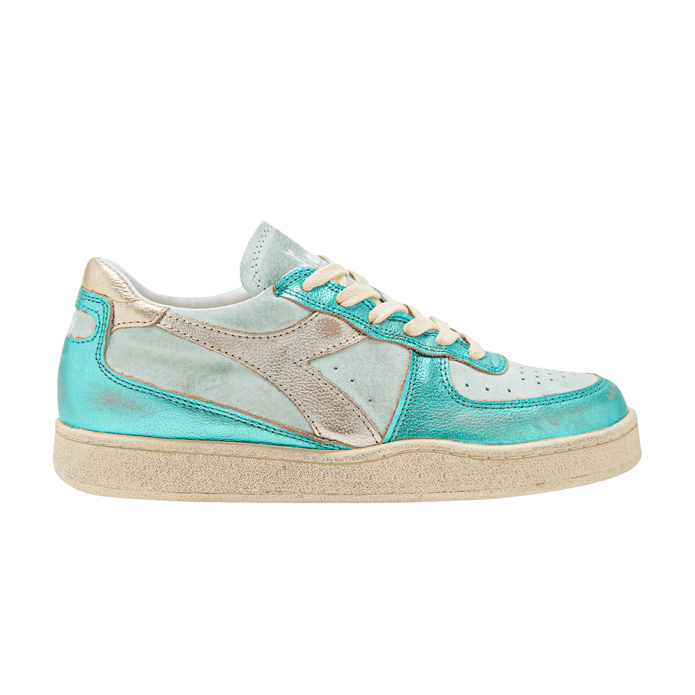 Pre-owned Diadora Wmns Mi Basket Low 'metal - Blue Sea'