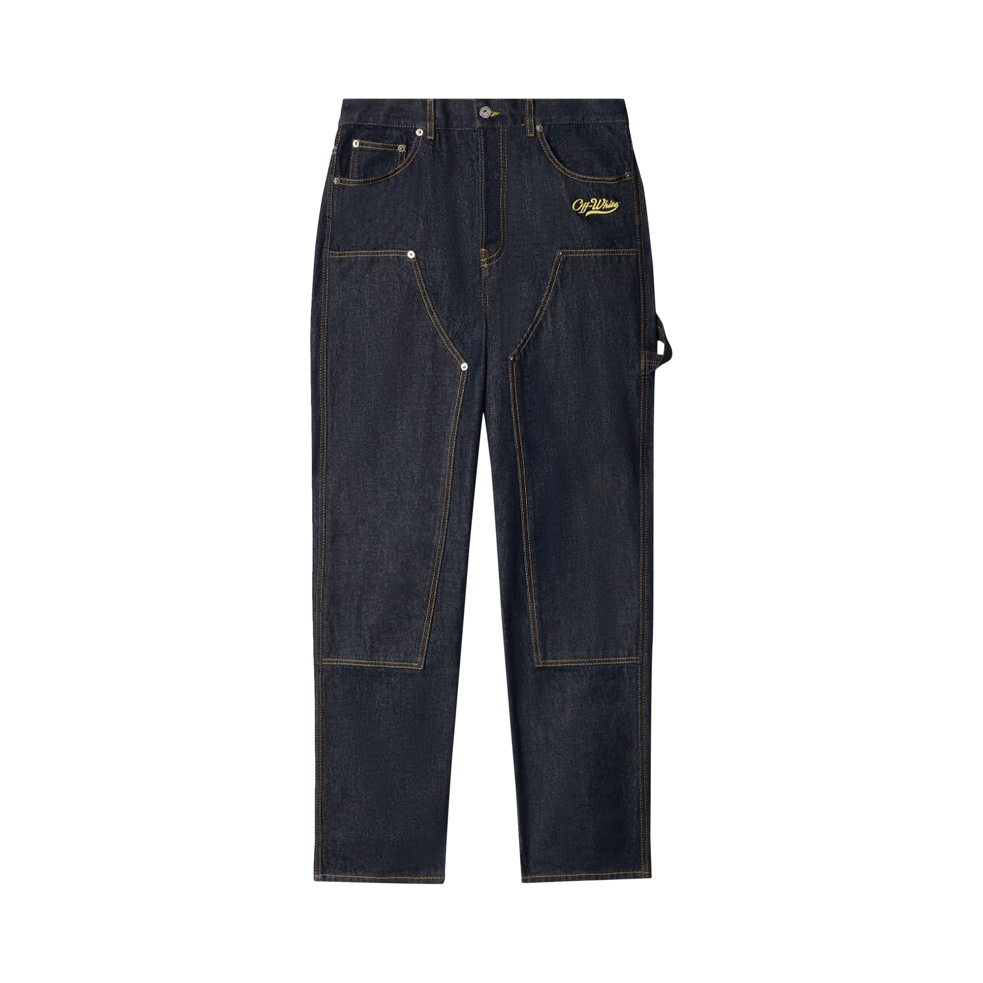 Off-White Wave Off Denim Skate Carpenter Pants 'Indigo/Yellow'