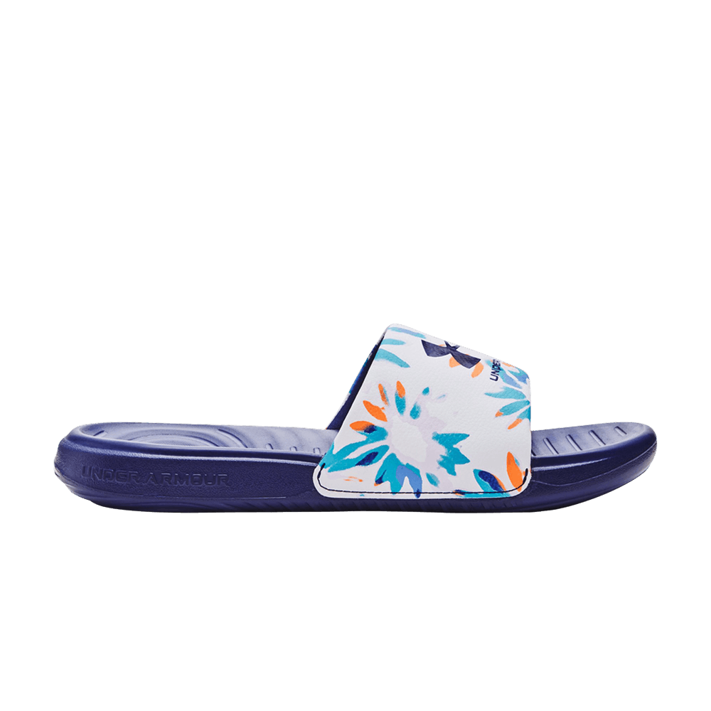Pre-owned Under Armour Wmns Ansa Graphic Slide 'floral' In Blue
