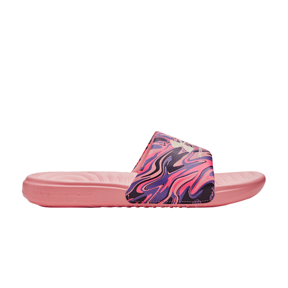Pre-owned Under Armour Wmns Ansa Graphic Slide 'posh Pink Abstract'