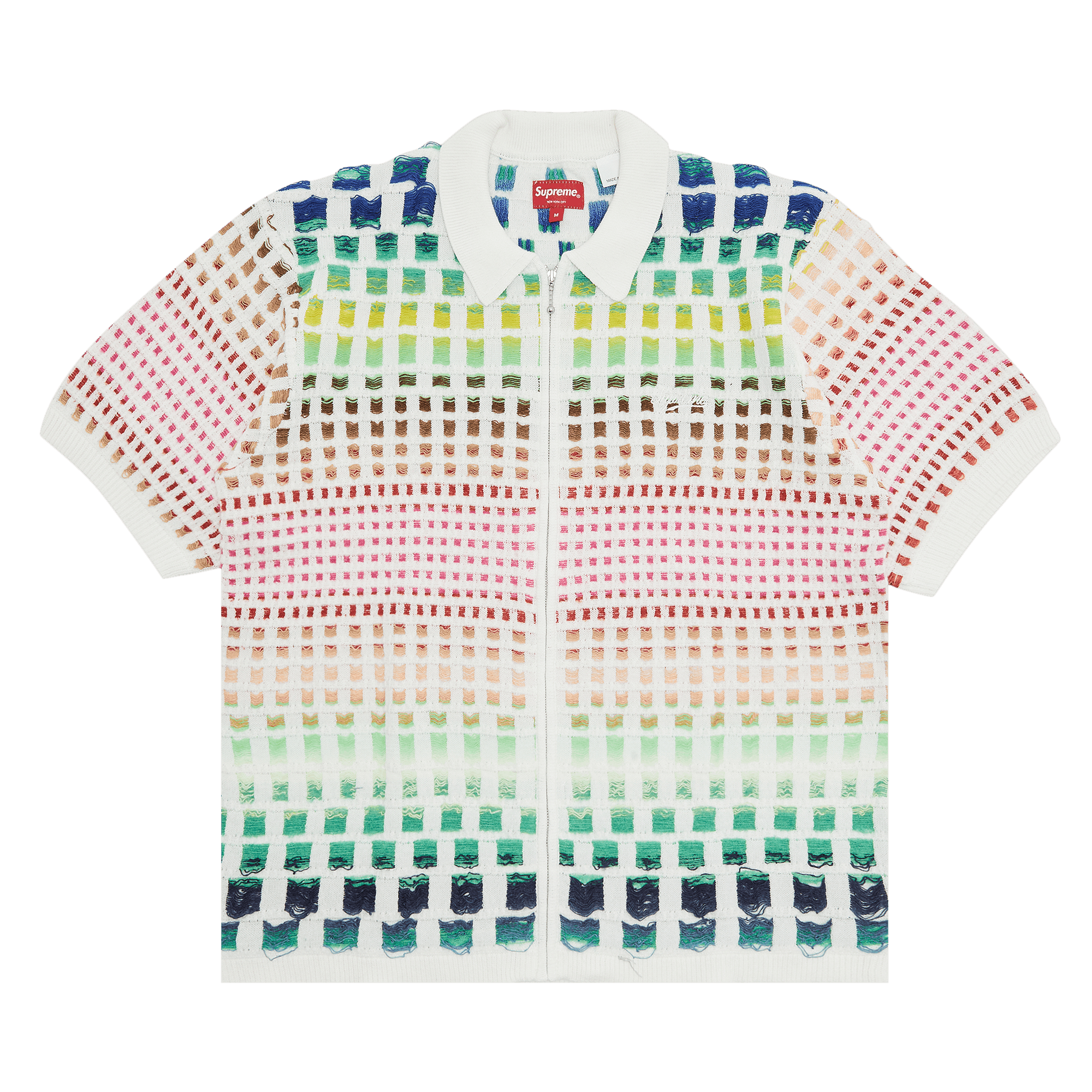 Supreme Gradient Grid Zip Up Polo 'Natural'