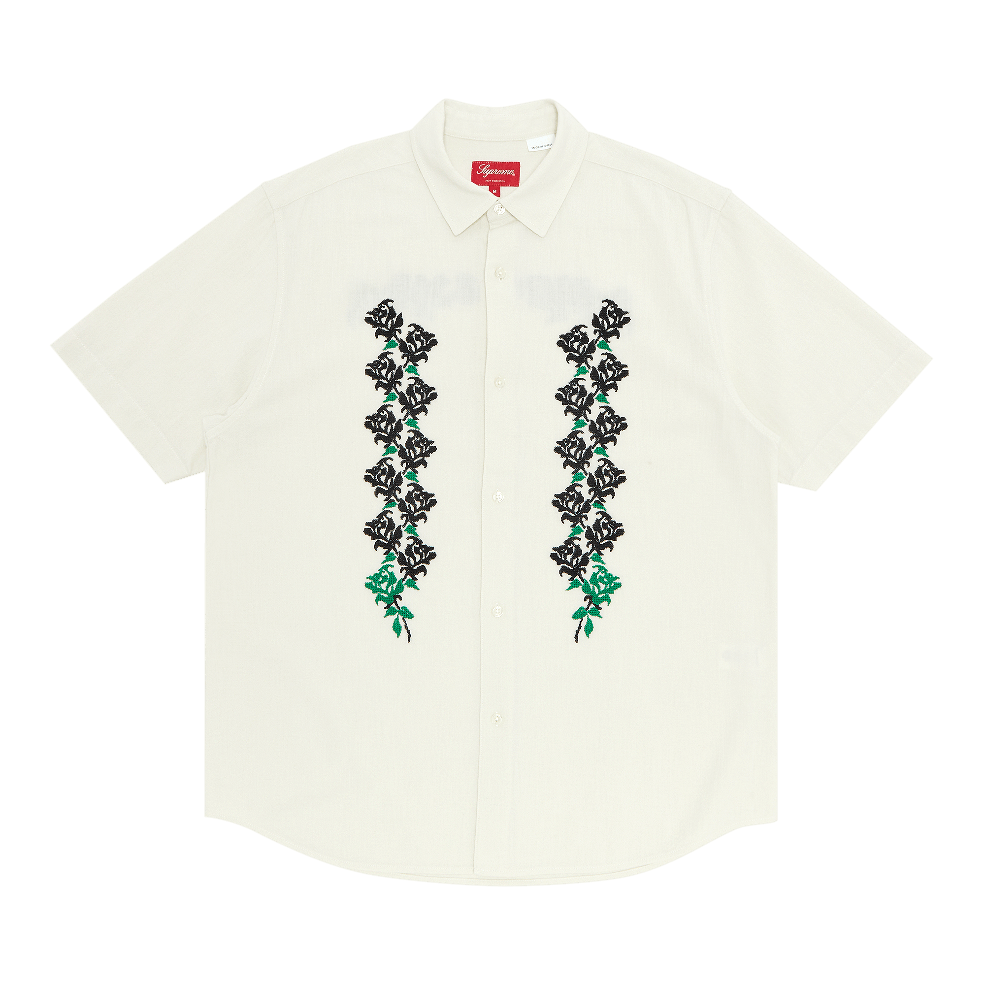 Supreme Needlepoint Short-Sleeve Shirt 'White'