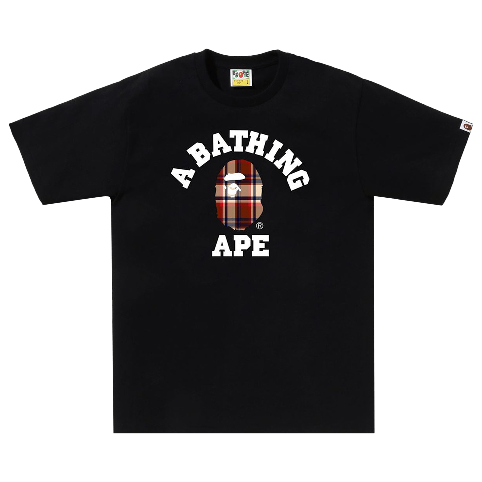 BAPE Check College Tee 'Black/Red'