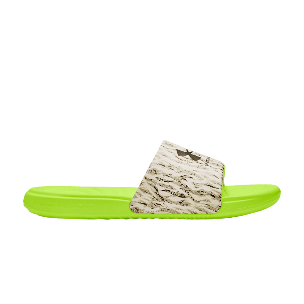 Pre-owned Under Armour Ansa Graphic Slide 'lime Surge Tiger Camo' In Green