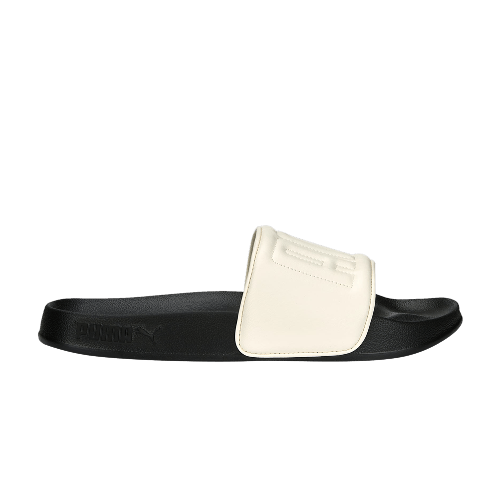Pre-owned Puma Wmns Leadcat 2.0 Quilted Slide 'pristine Black' In Cream
