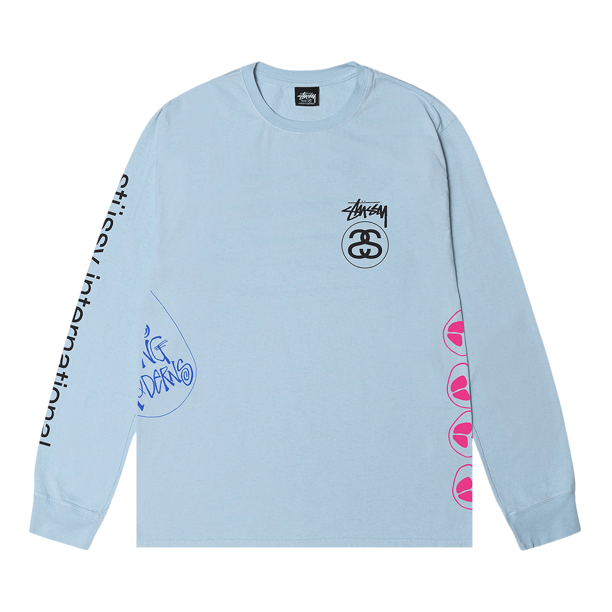 Stussy Test Strike Pigment Dyed Long-Sleeve Tee 'Sky Blue'