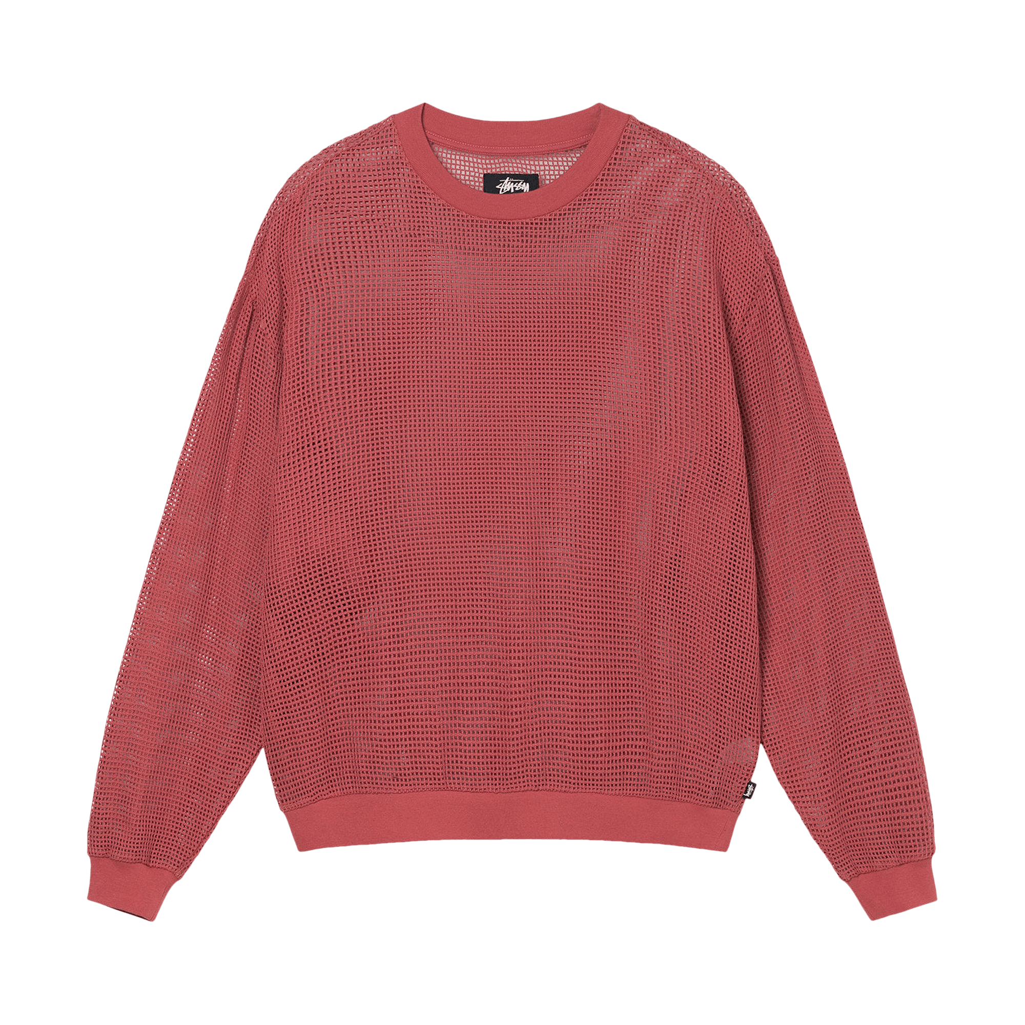 Stussy Mesh Long-Sleeve Crew 'Red'