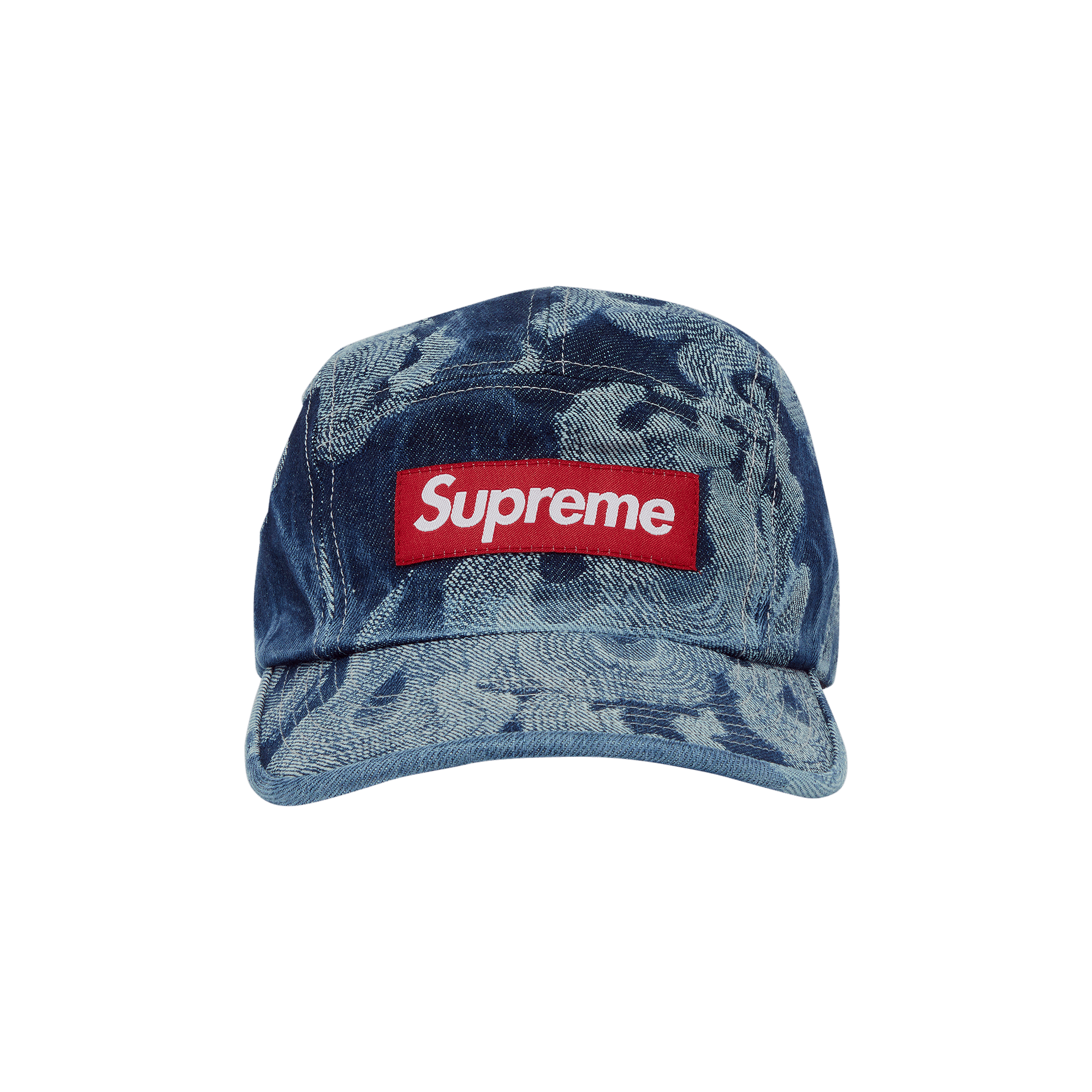 Supreme Flames Jacquard Denim Camp Cap 'Washed Indigo'
