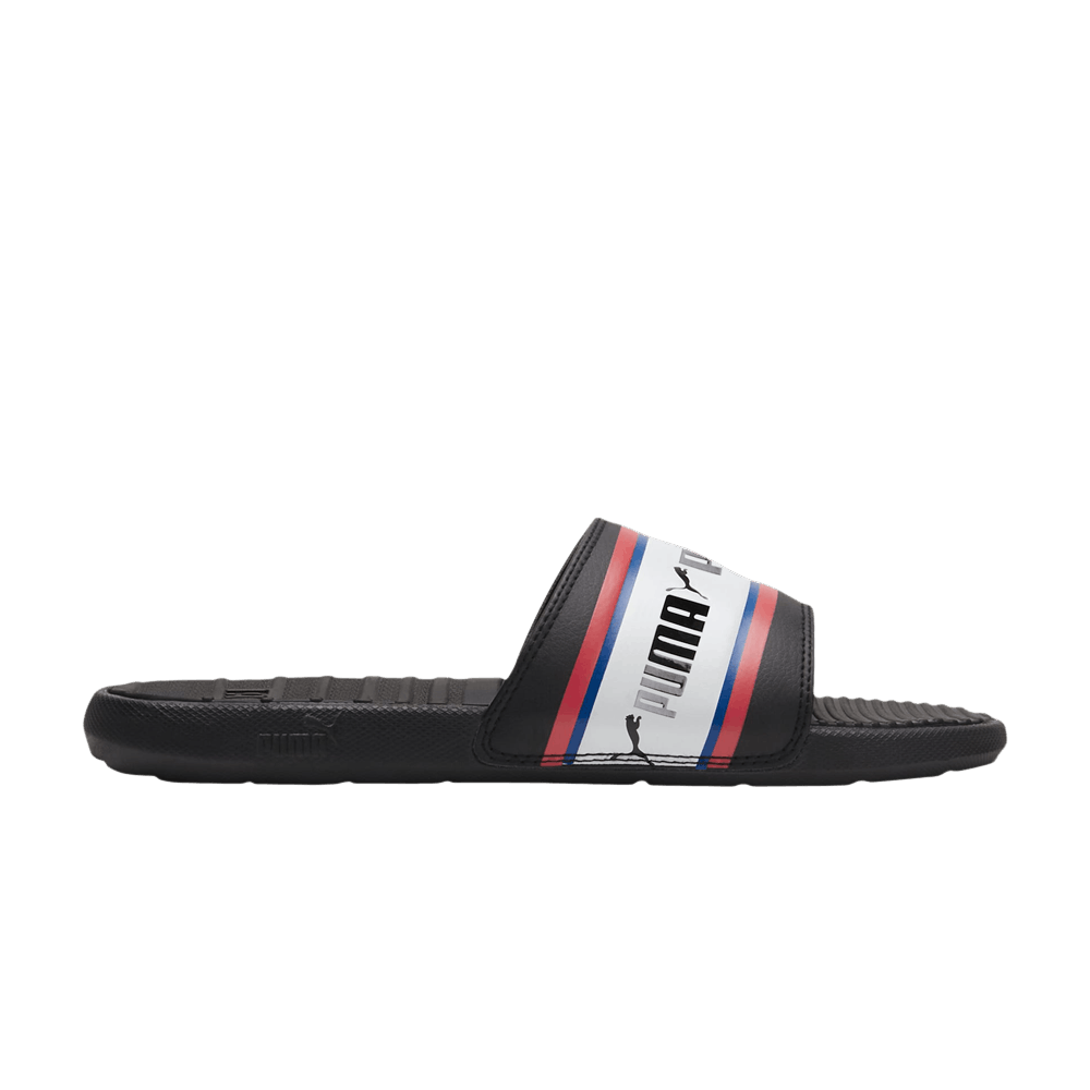 Pre-owned Puma Cool Cat Slide 'stripe Repeat - Black High Risk Red'