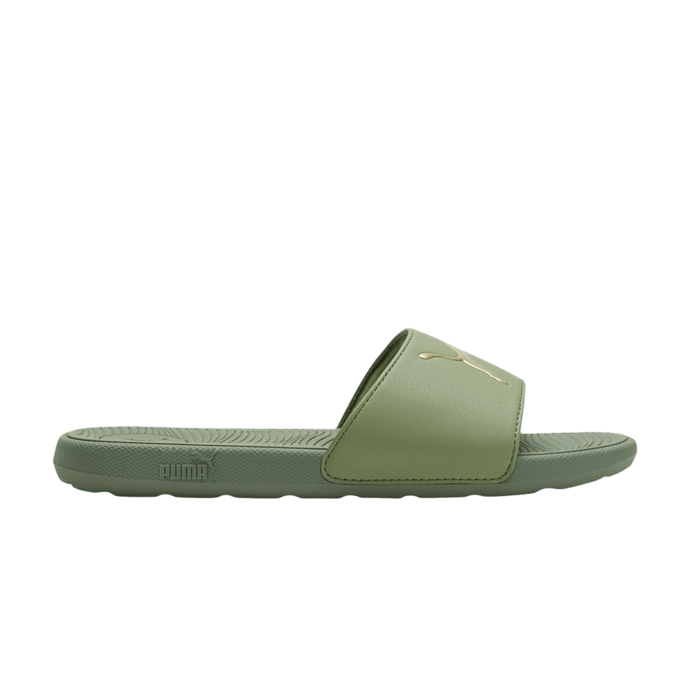Pre-owned Puma Wmns Cool Cat 2.0 Slide 'olivine Gold' In Green