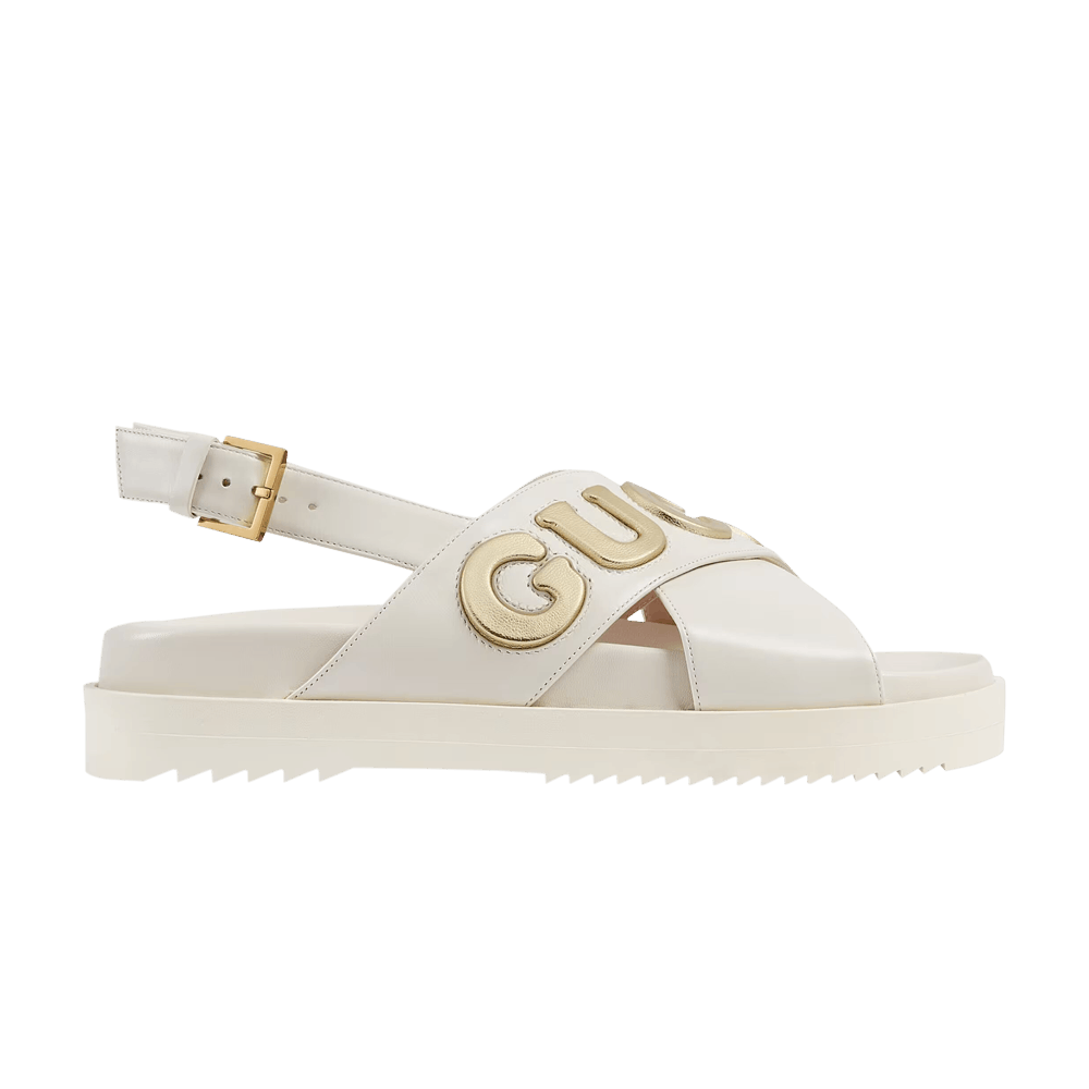 Gucci Wmns Sandal 'White Metallic Gold'