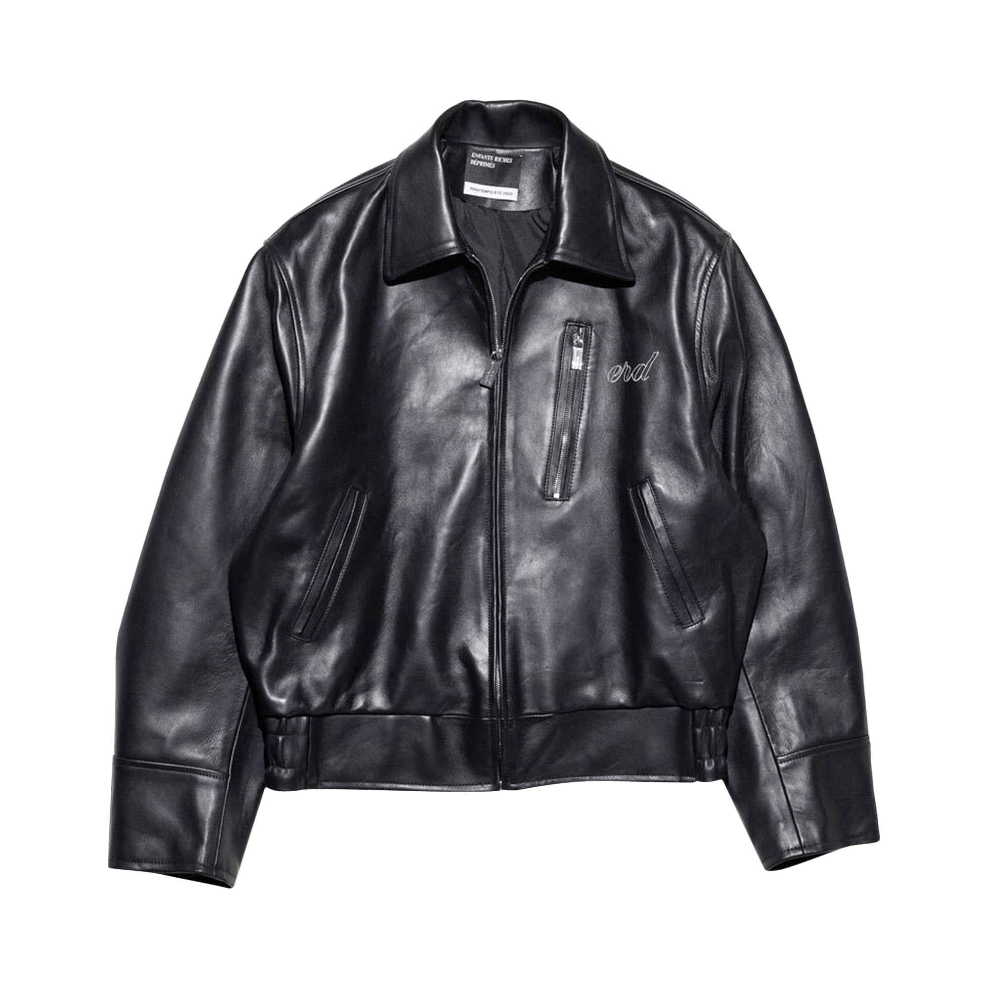 Buy Enfants Riches Déprimés Embroidered Leather Zip Jacket 