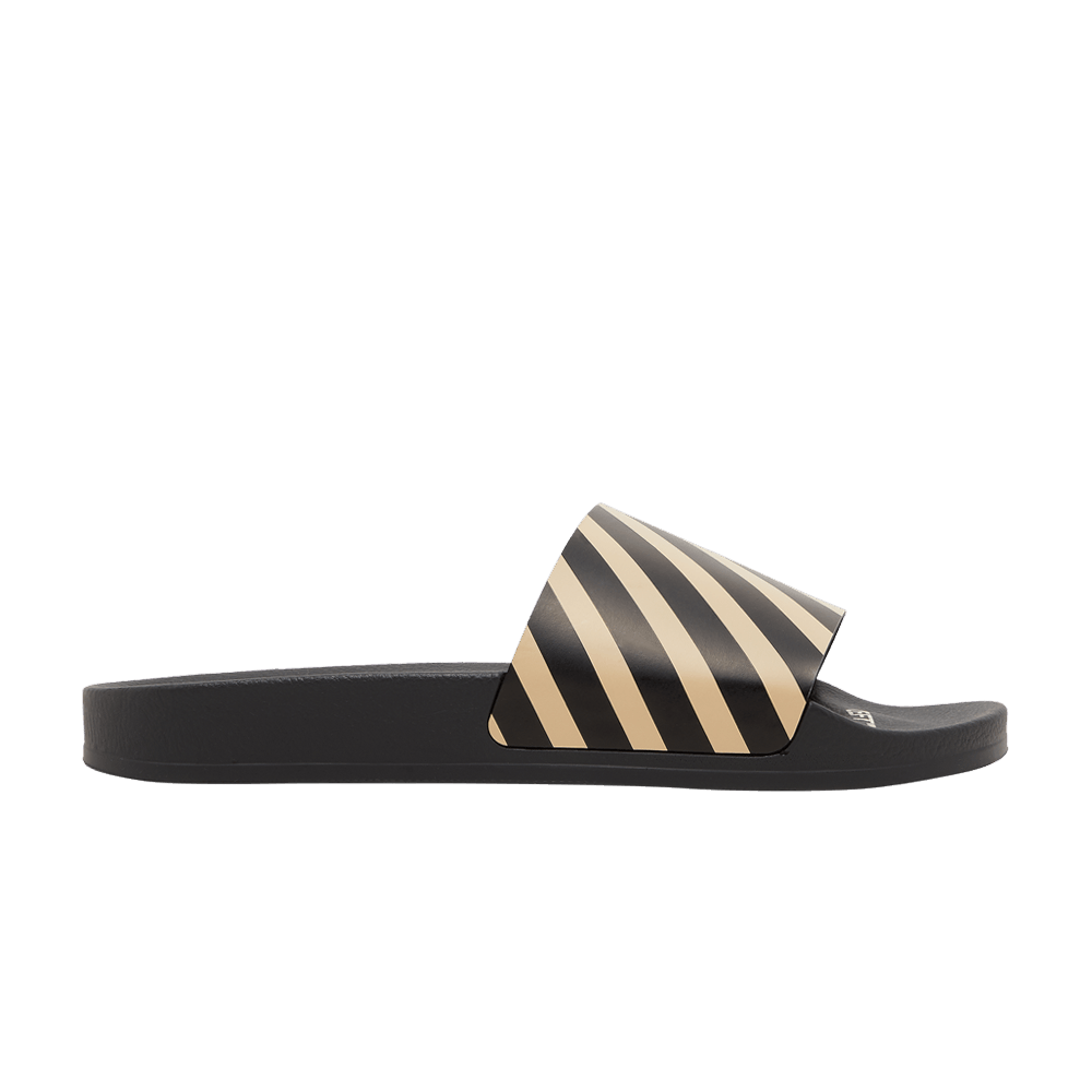 Off-White Sliders 'Diagonal Stripe - Black Beige'