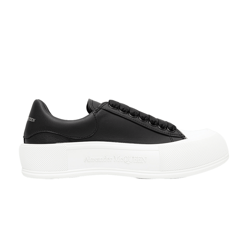 Alexander McQueen Wmns Deck Lace-Up Plimsoll 'Black White'