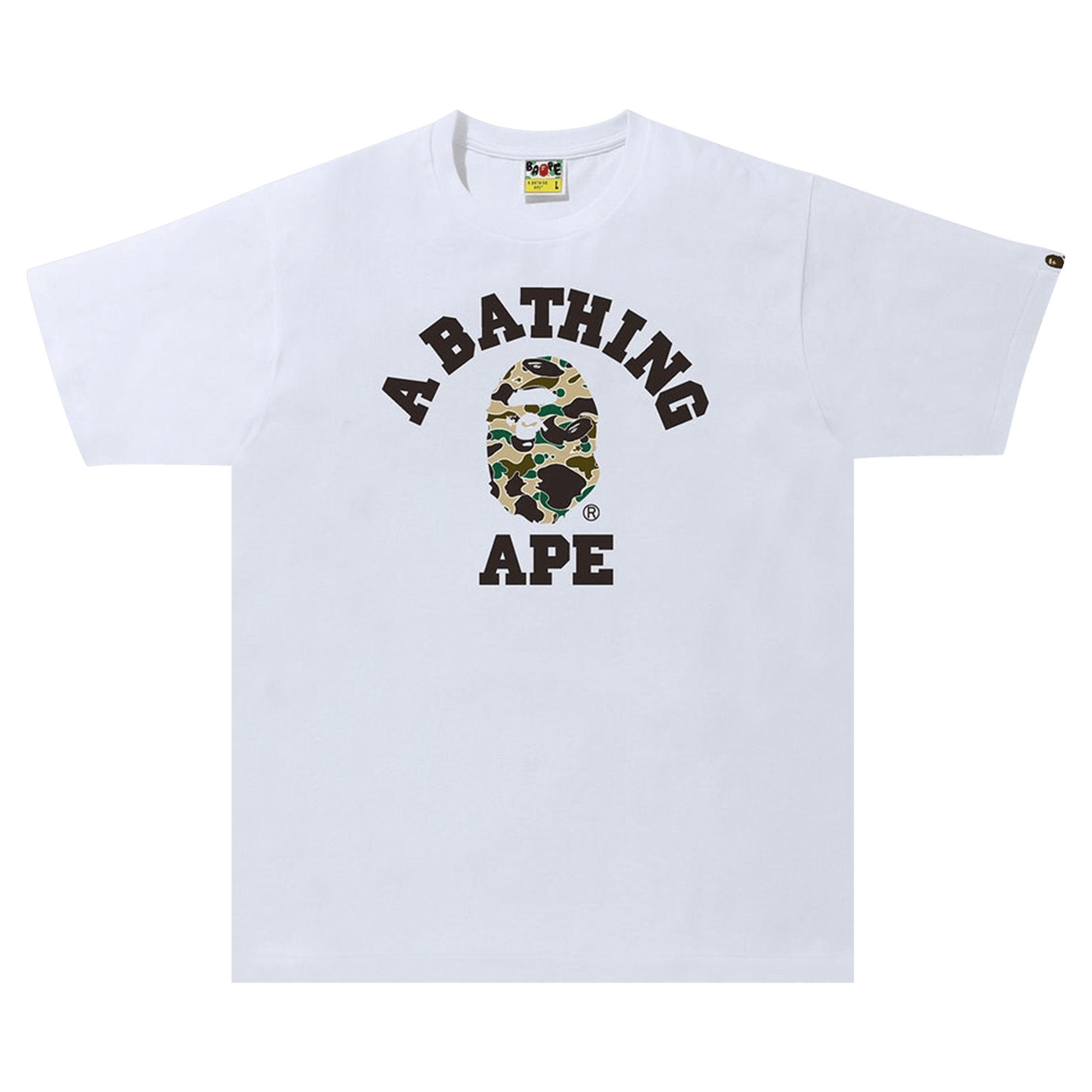 BAPE Sta Camo College Tee 'White/Yellow'