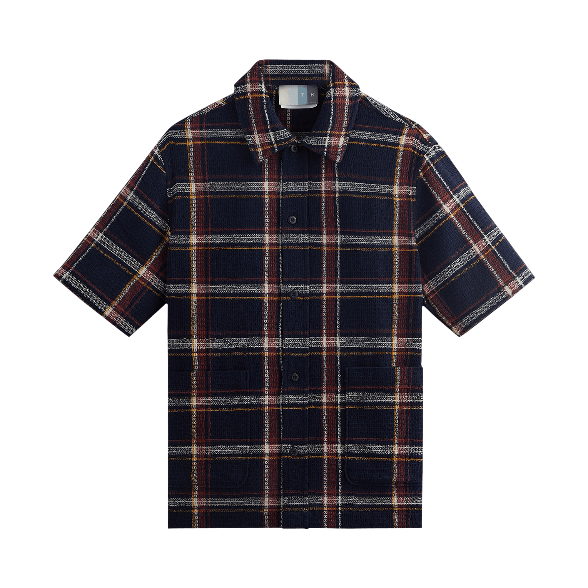 Kith Shadow Plaid Boxy Collared Overshirt 'Nocturnal'