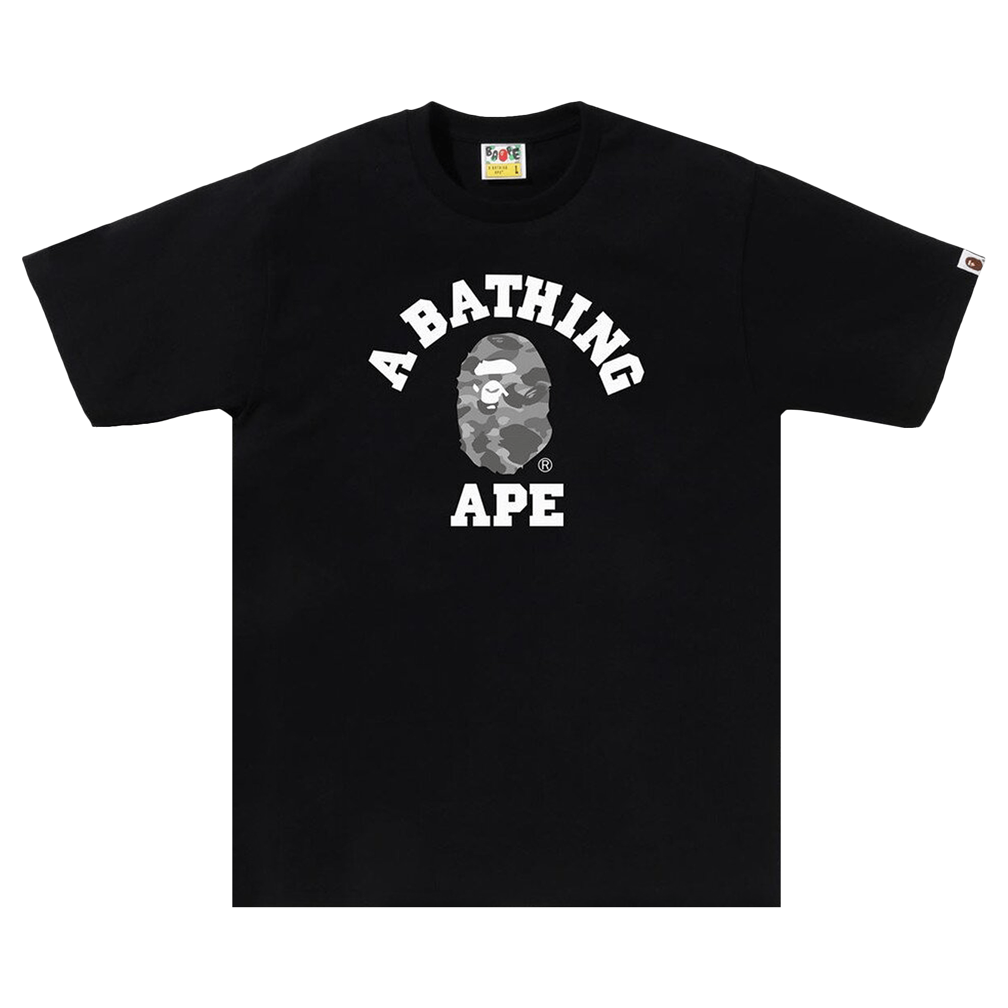 BAPE Honeycomb Camo College Tee 'Black/Grey'