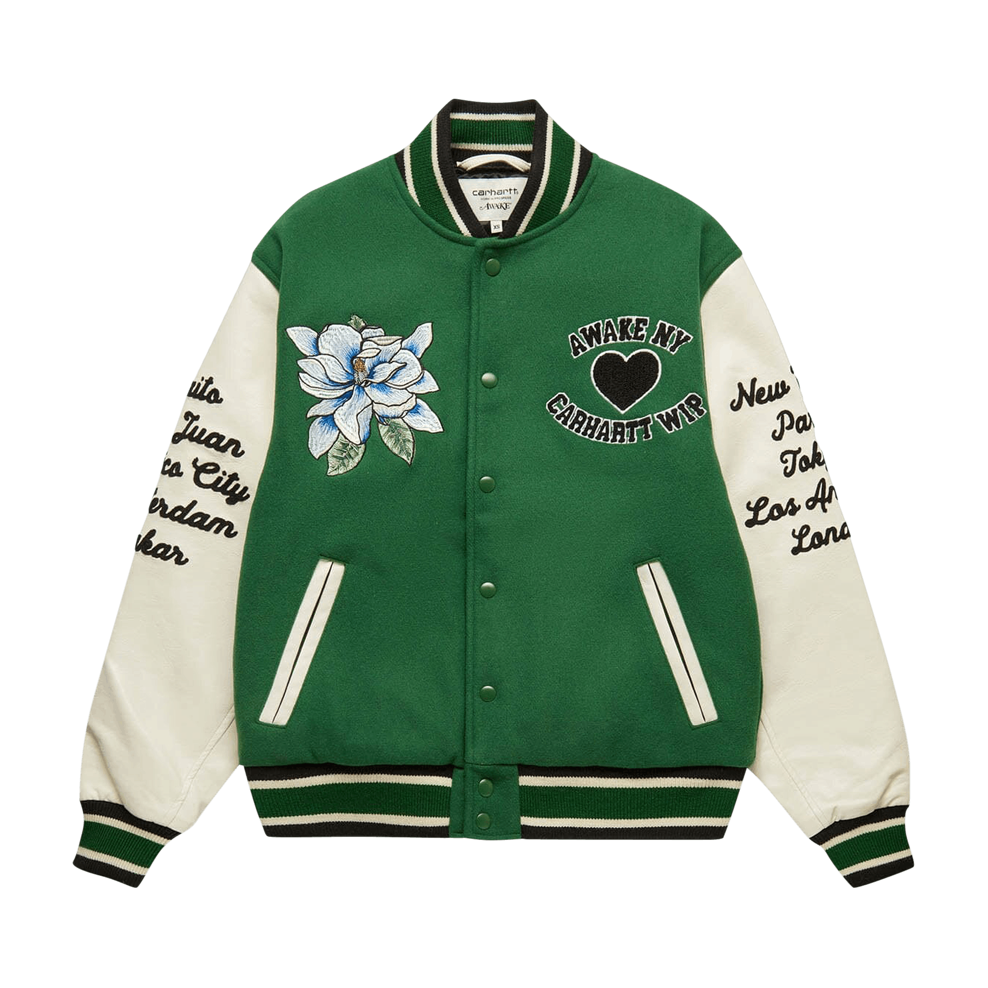 Buy Awake NY Hearts Harrington Jacket 'Army Green' - AWK F20 OT001