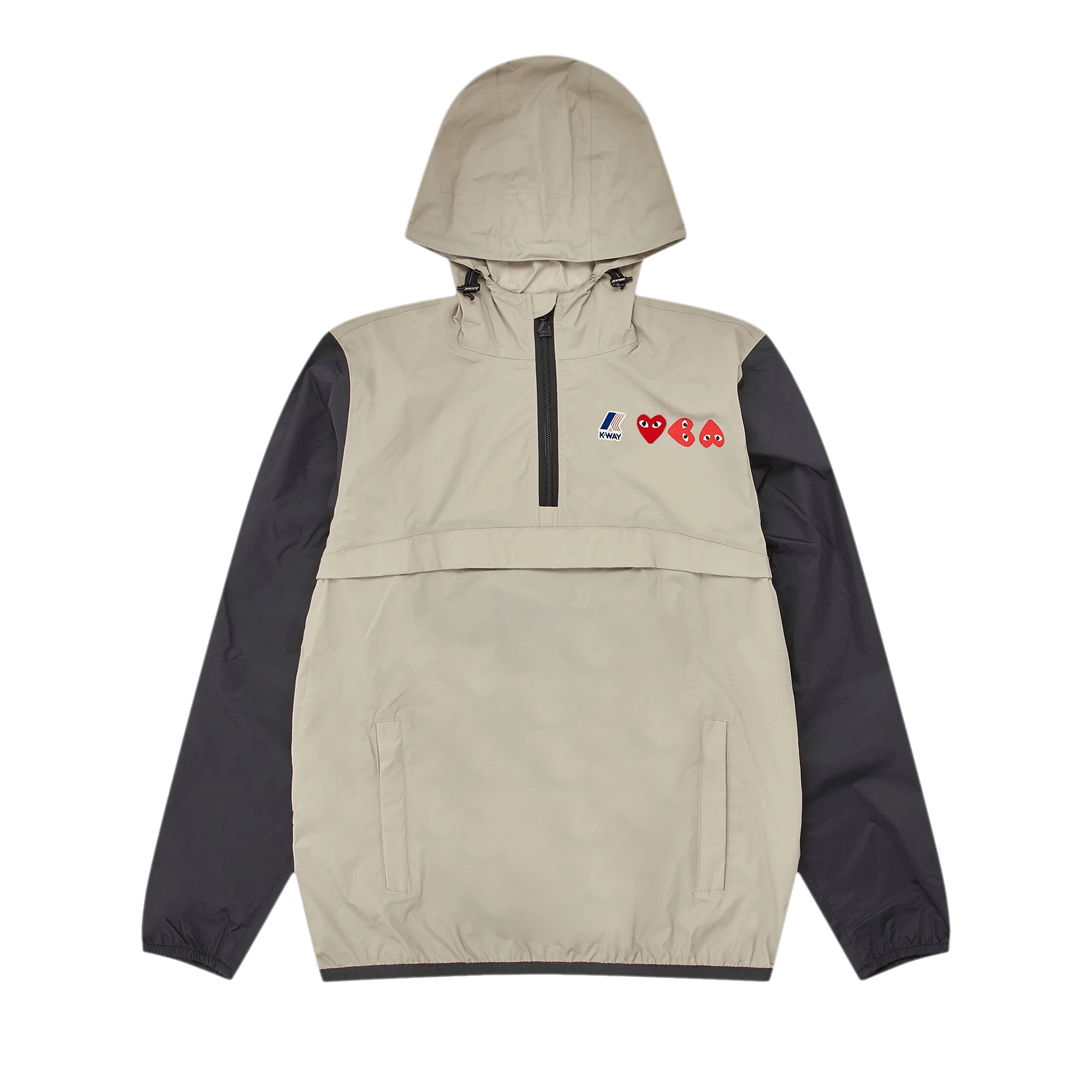 Comme des Garçons PLAY x K-Way Full Zip Hoodie 'Beige/Black'