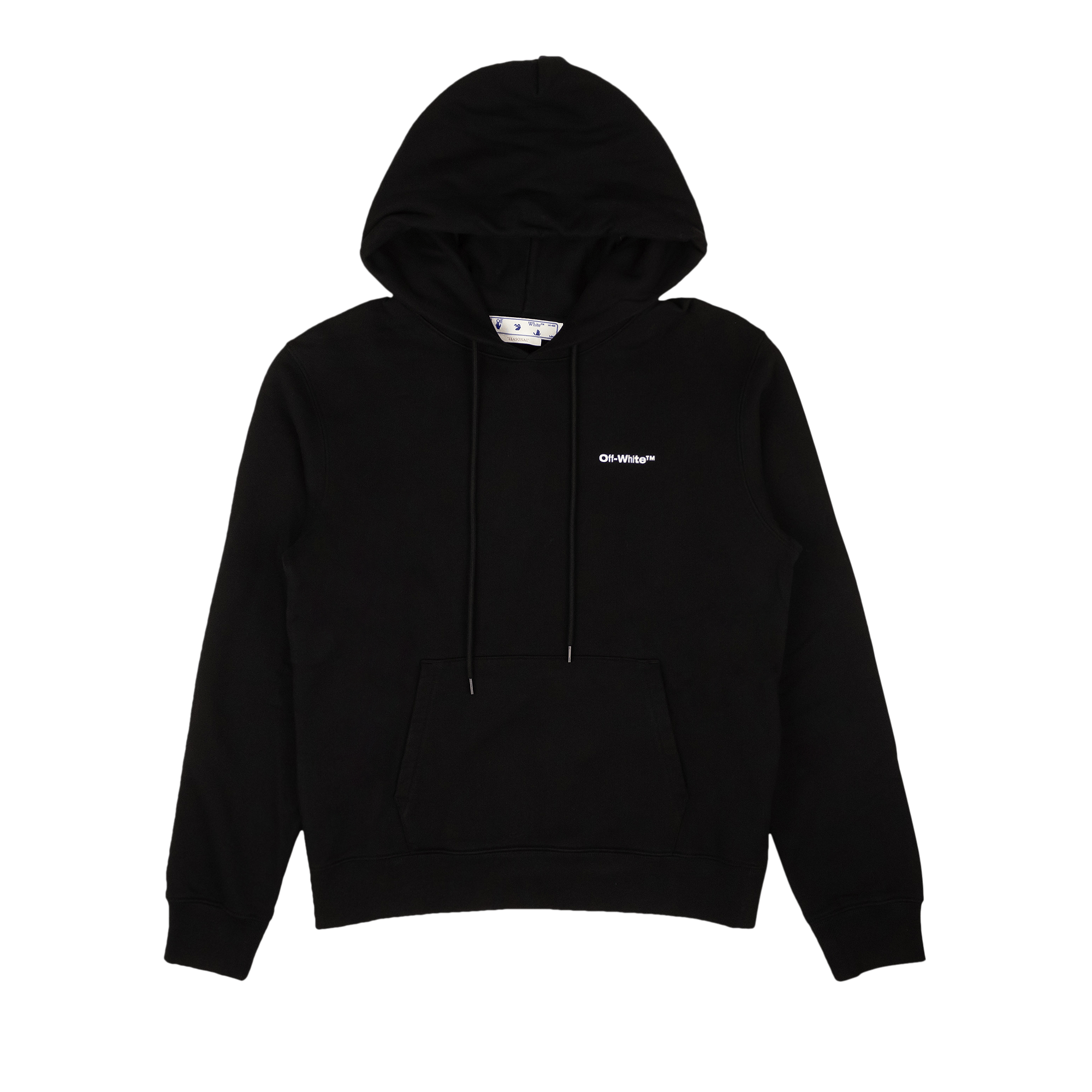 Off-White Wave Outline Diag Slim Hoodie 'Black/White'