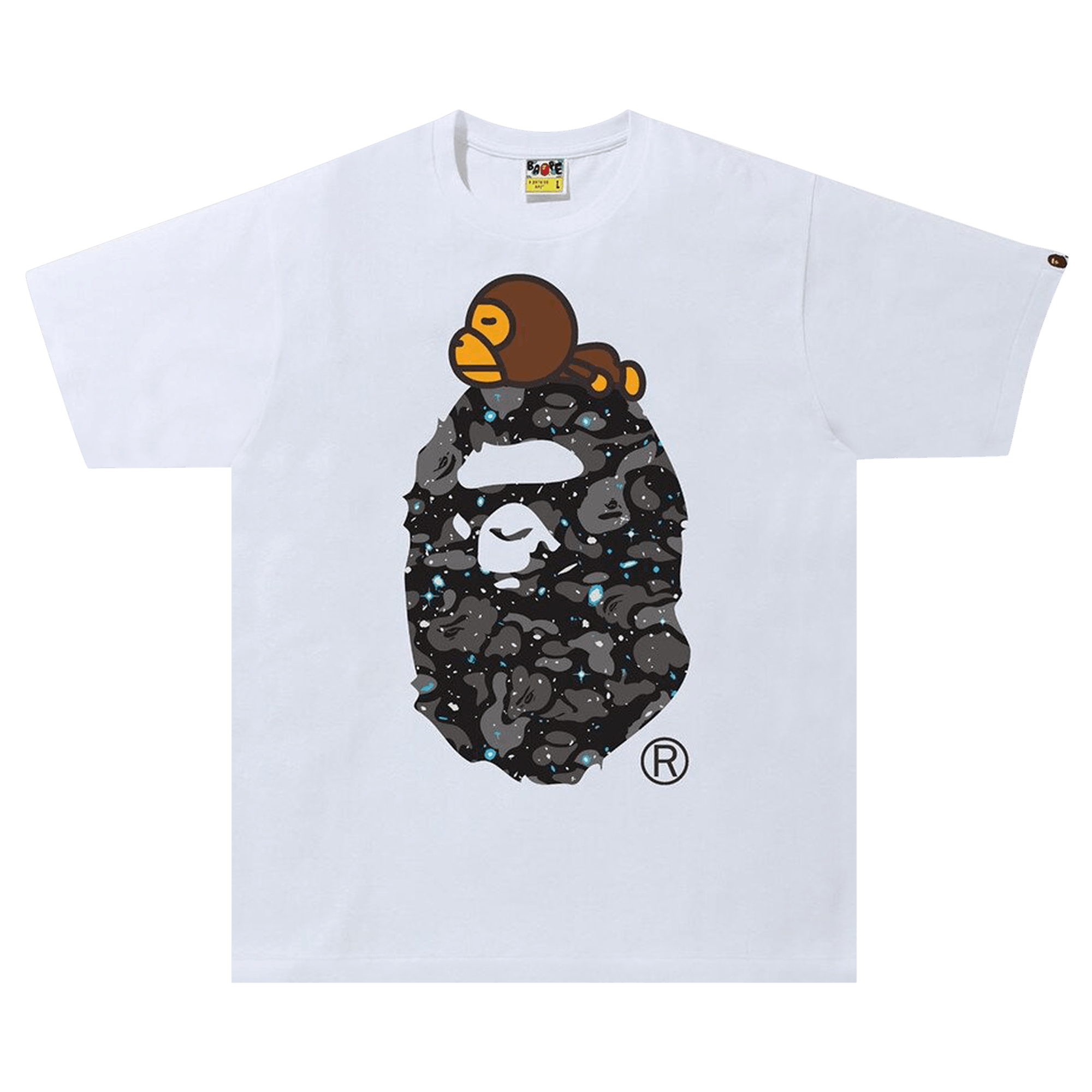 BAPE Space Camo Milo On Big Ape Tee 'White'