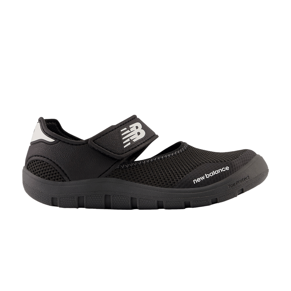 New Balance 208v2 Hook & Loop Sandal Big Kid Wide 'Black White'