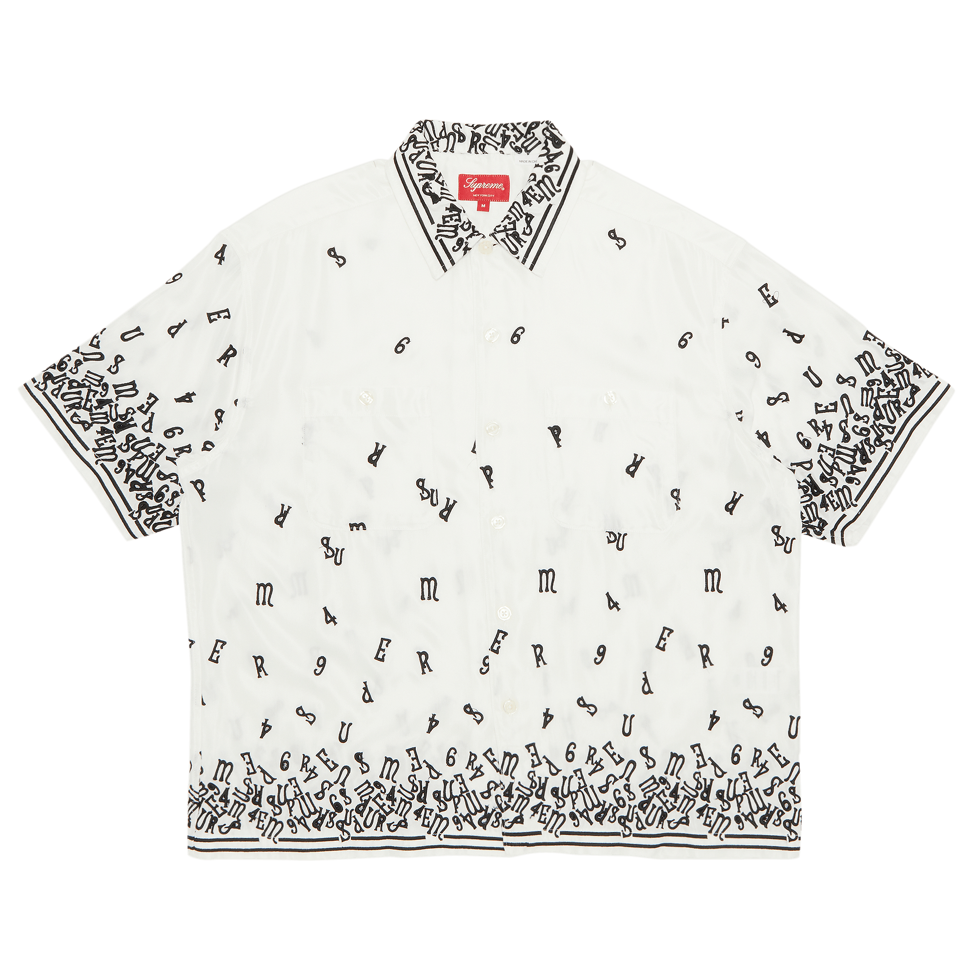 Supreme Nouveau Embroidered Short-Sleeve Shirt 'White'