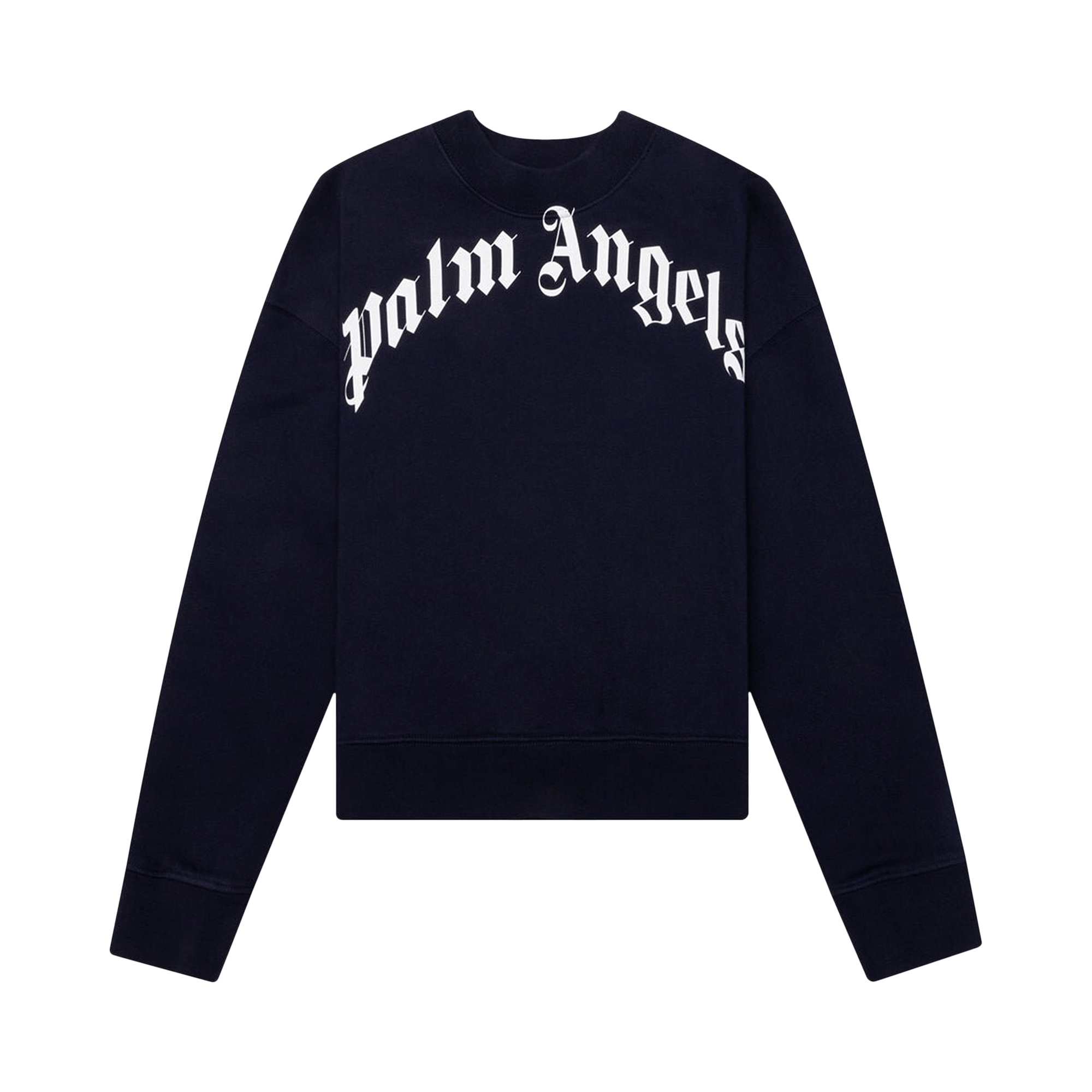 Palm Angels Kids Classic Curved Logo Crewneck 'Navy Blue'