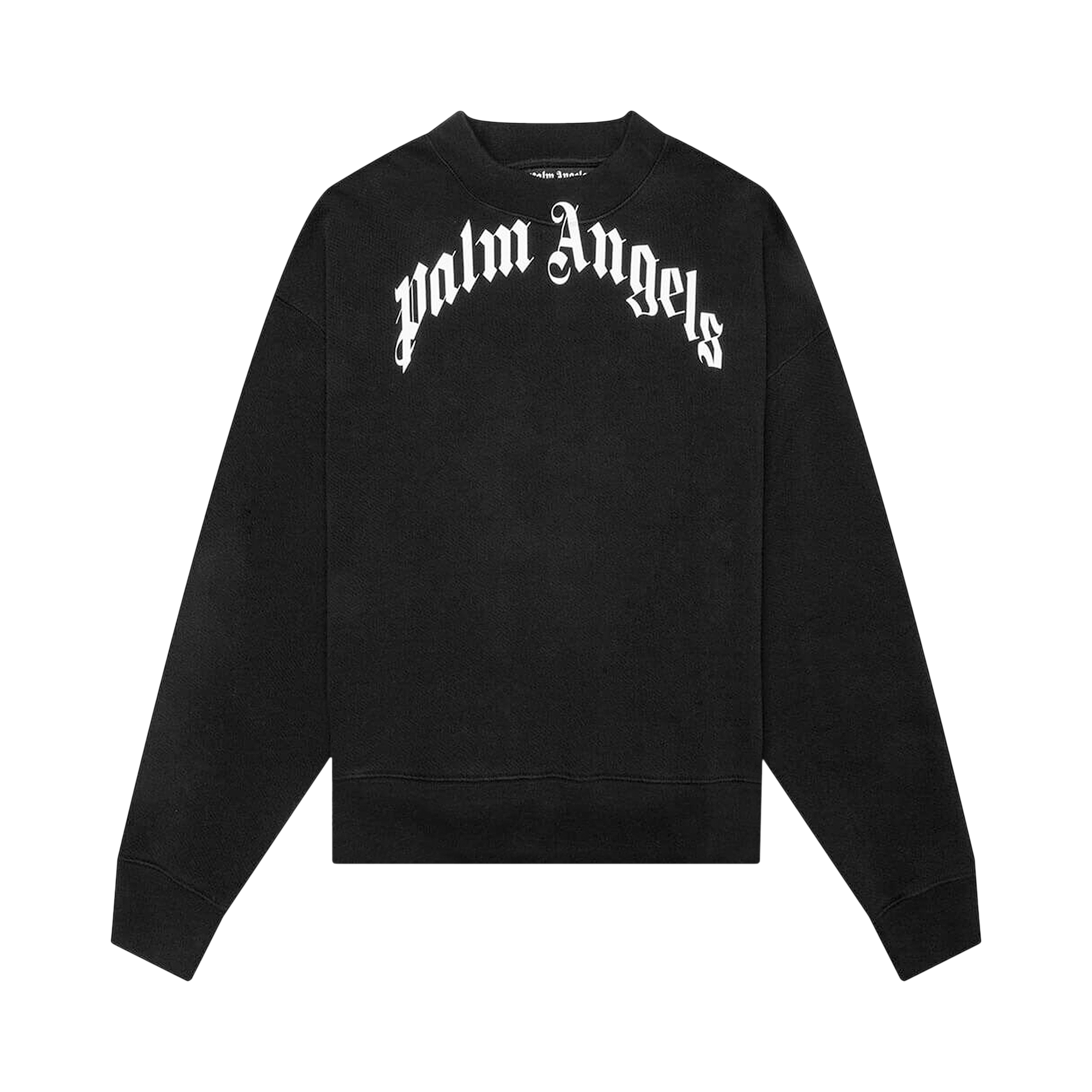 Palm Angels Curved Logo Crew 'Black/White'