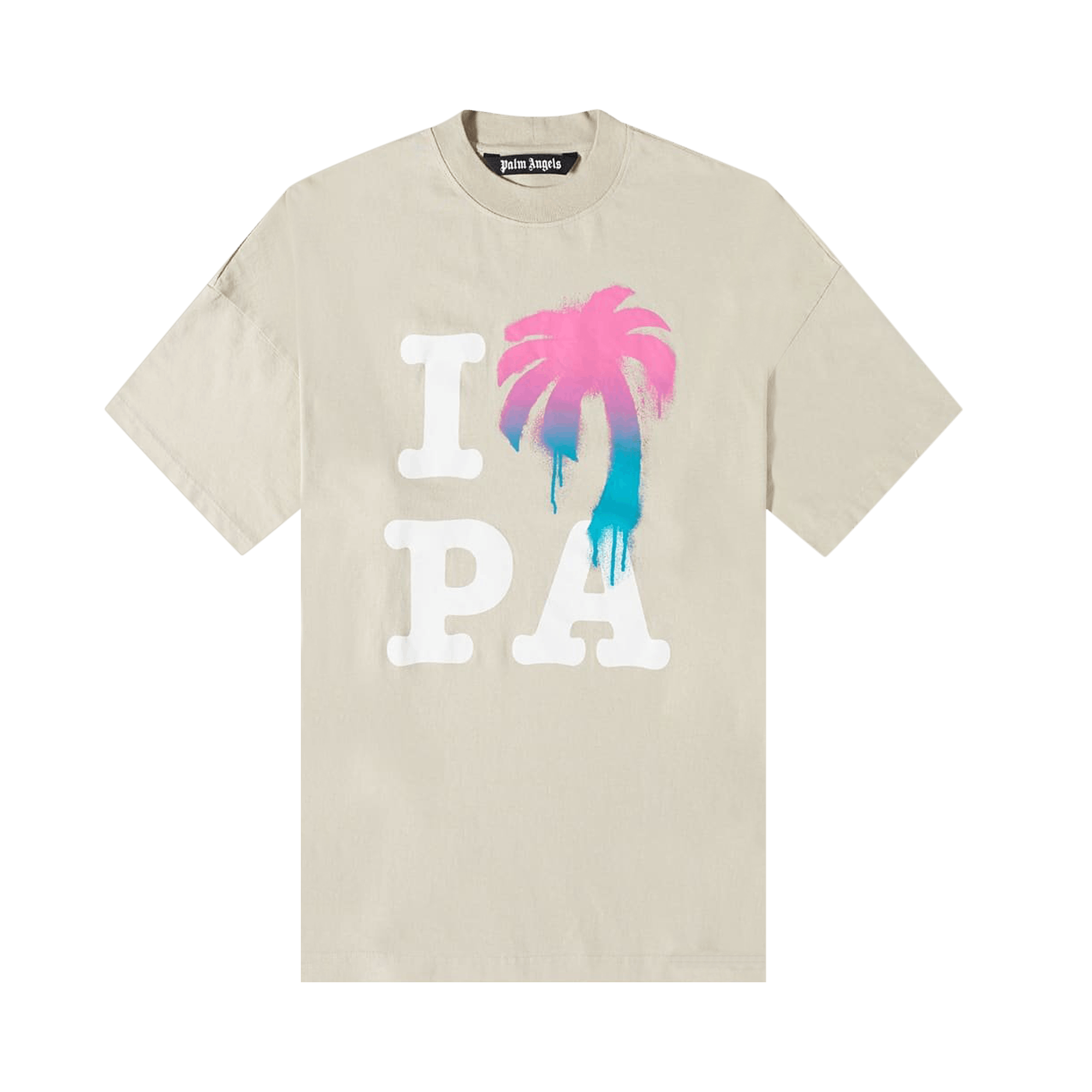 Palm Angels I Love PA Loose Tee 'Beige/Multicolor'