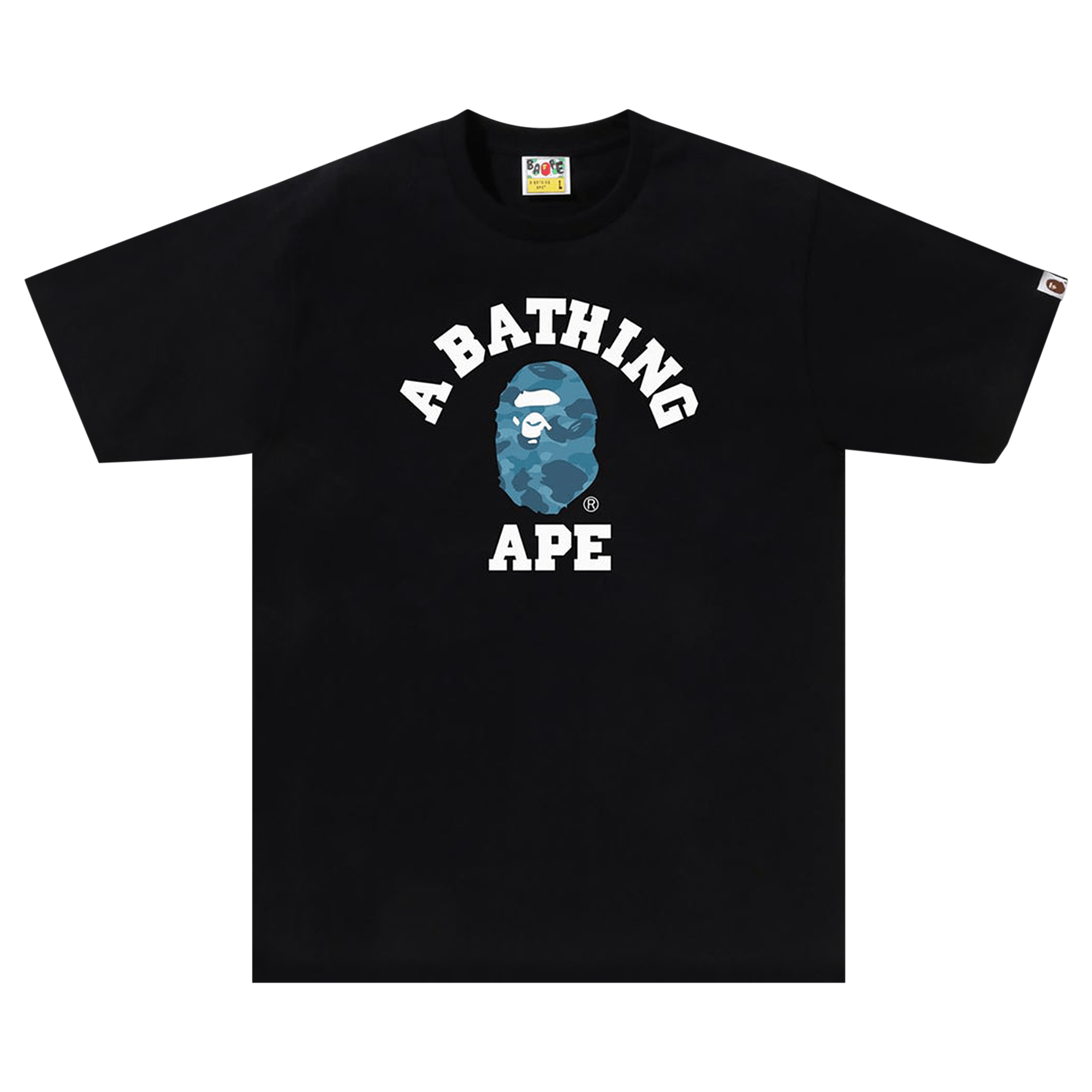BAPE Honeycomb Camo College Tee 'Black/Blue'