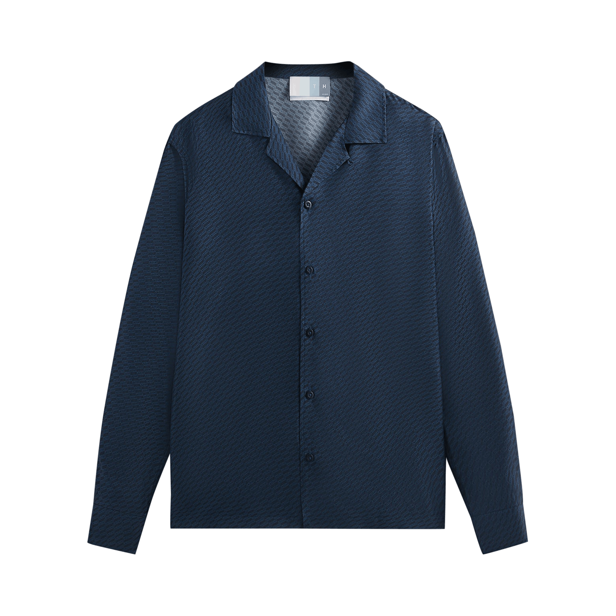 Kith Monogram Silk Long-Sleeve Thompson Camp Collar Shirt 'Nocturnal'