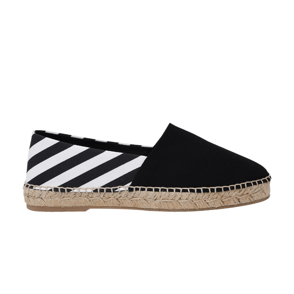 Off-White Wmns Stripes Flat Espadrilles 'Black'