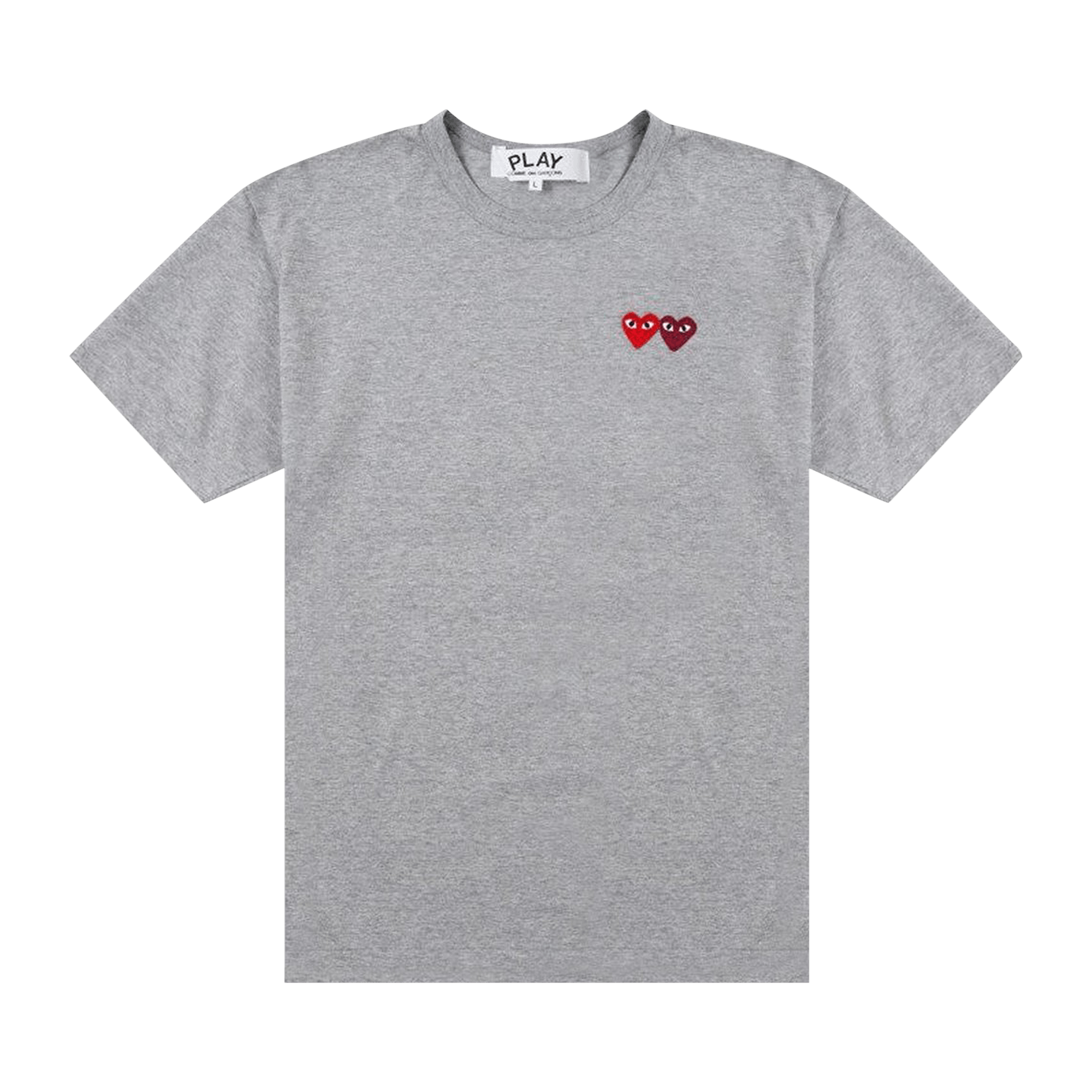 Comme des Garçons PLAY Double Heart T-Shirt 'Grey'