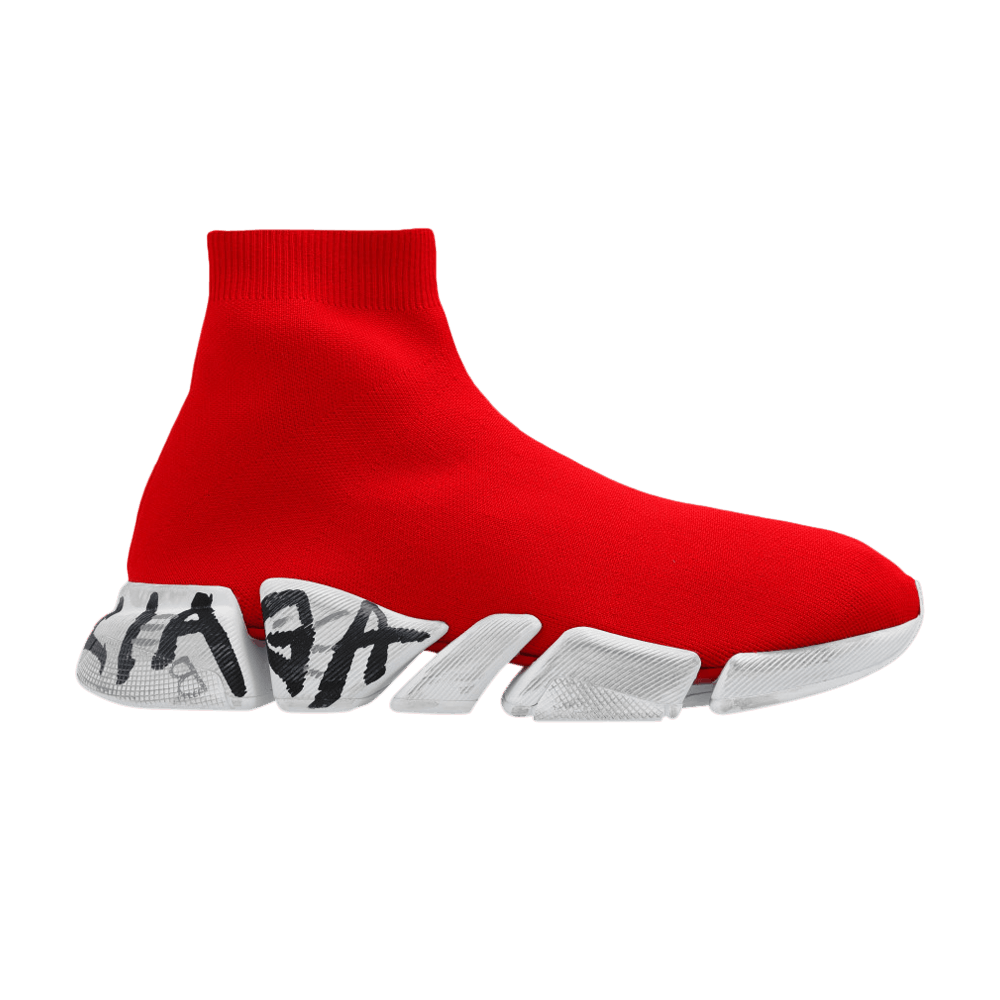 Balenciaga Speed 2.0 Sneaker 'Worn-Out Graffiti - Red'