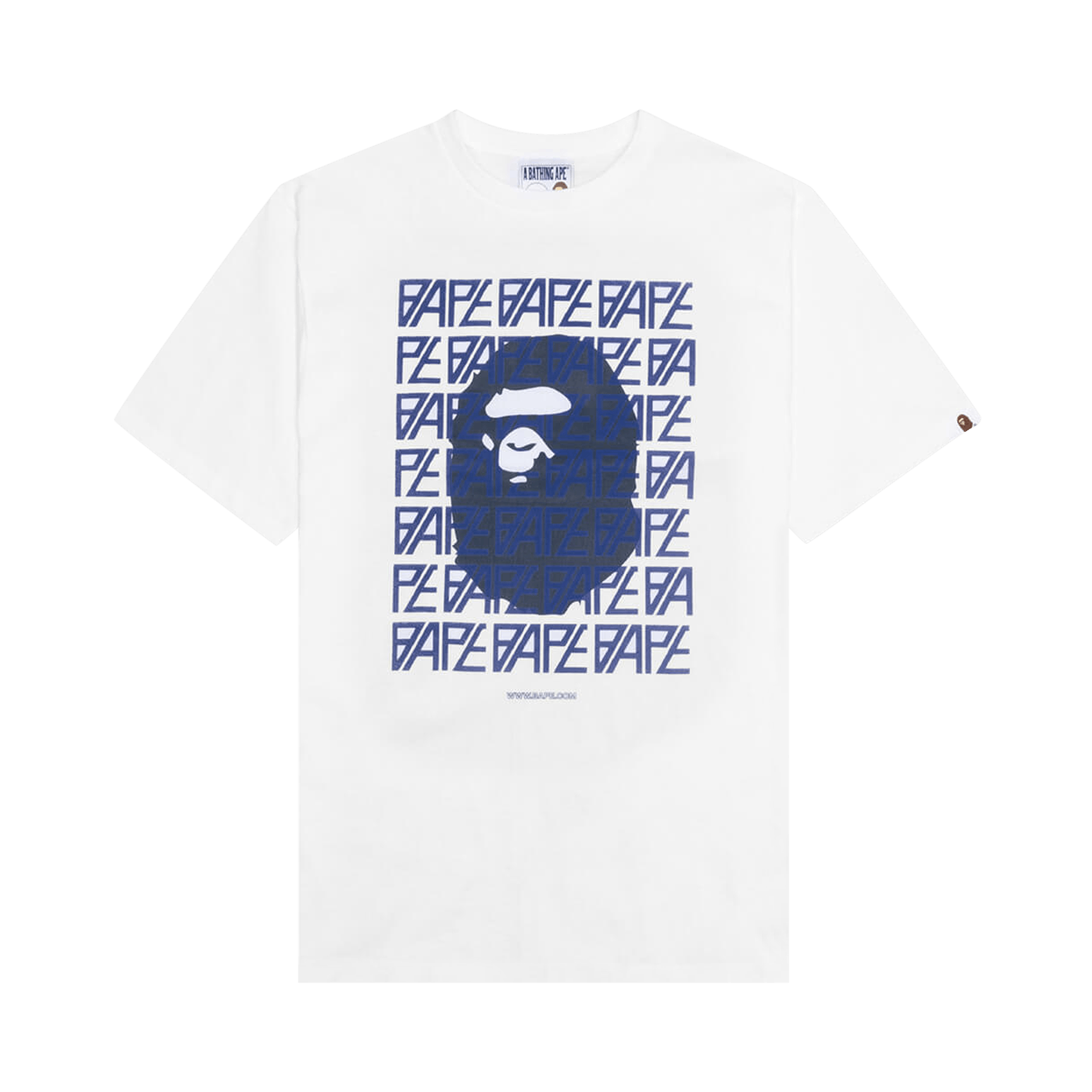 BAPE Logo Monogram Tee 'White/Navy'