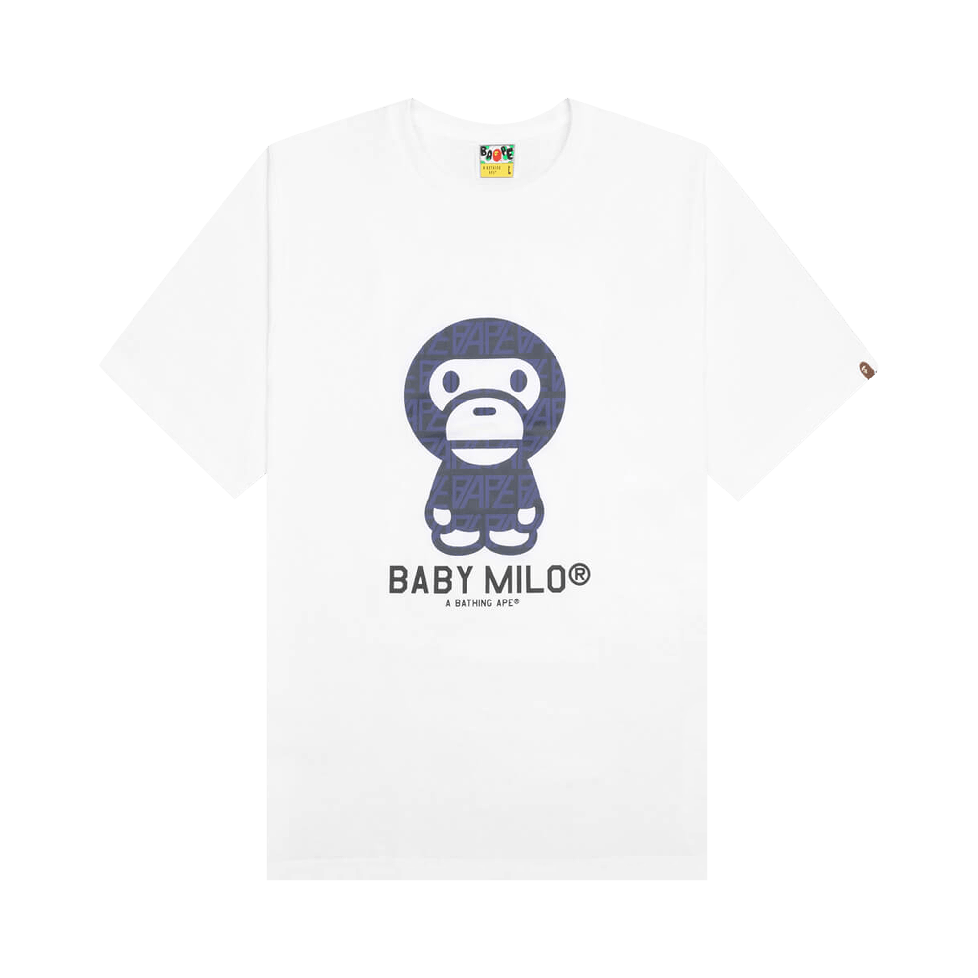 BAPE Logo Monogram Baby Milo Tee 'White/Navy'