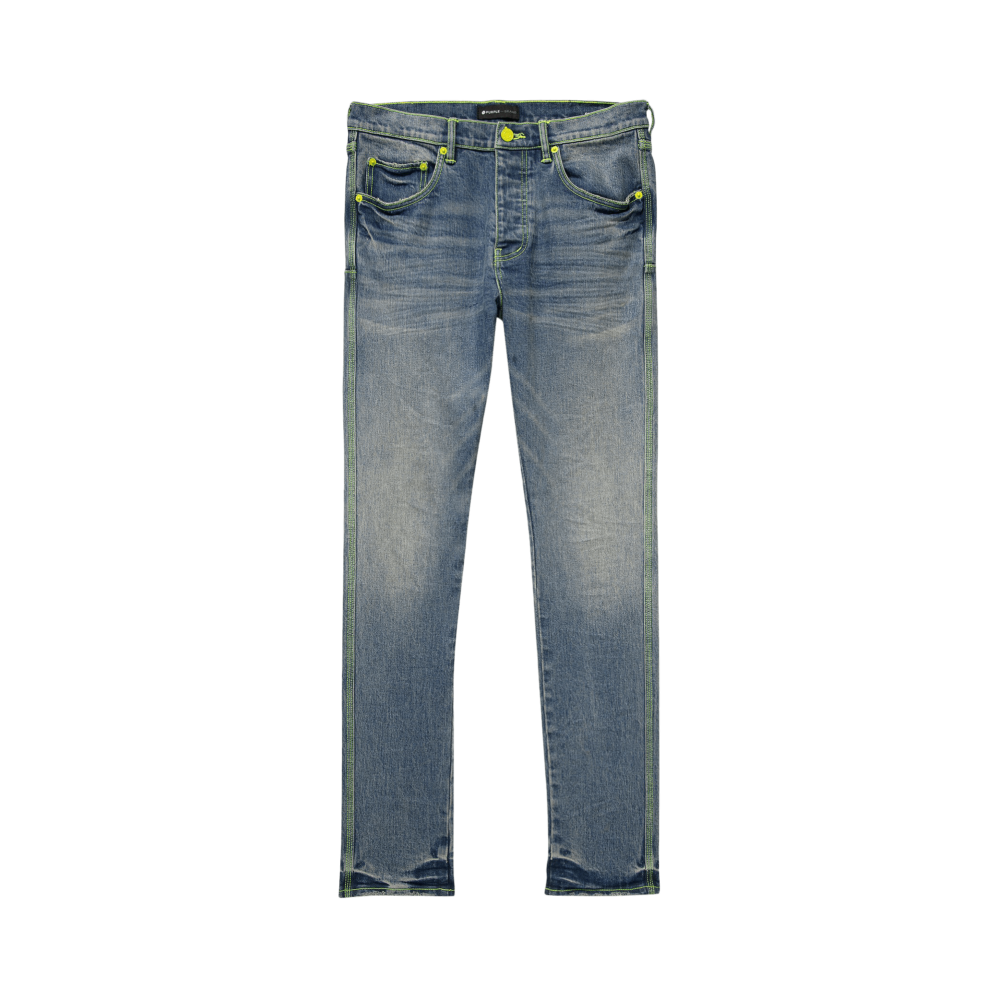 PURPLE BRAND Low Rise Skinny Jeans 'Light Indigo/Neon'