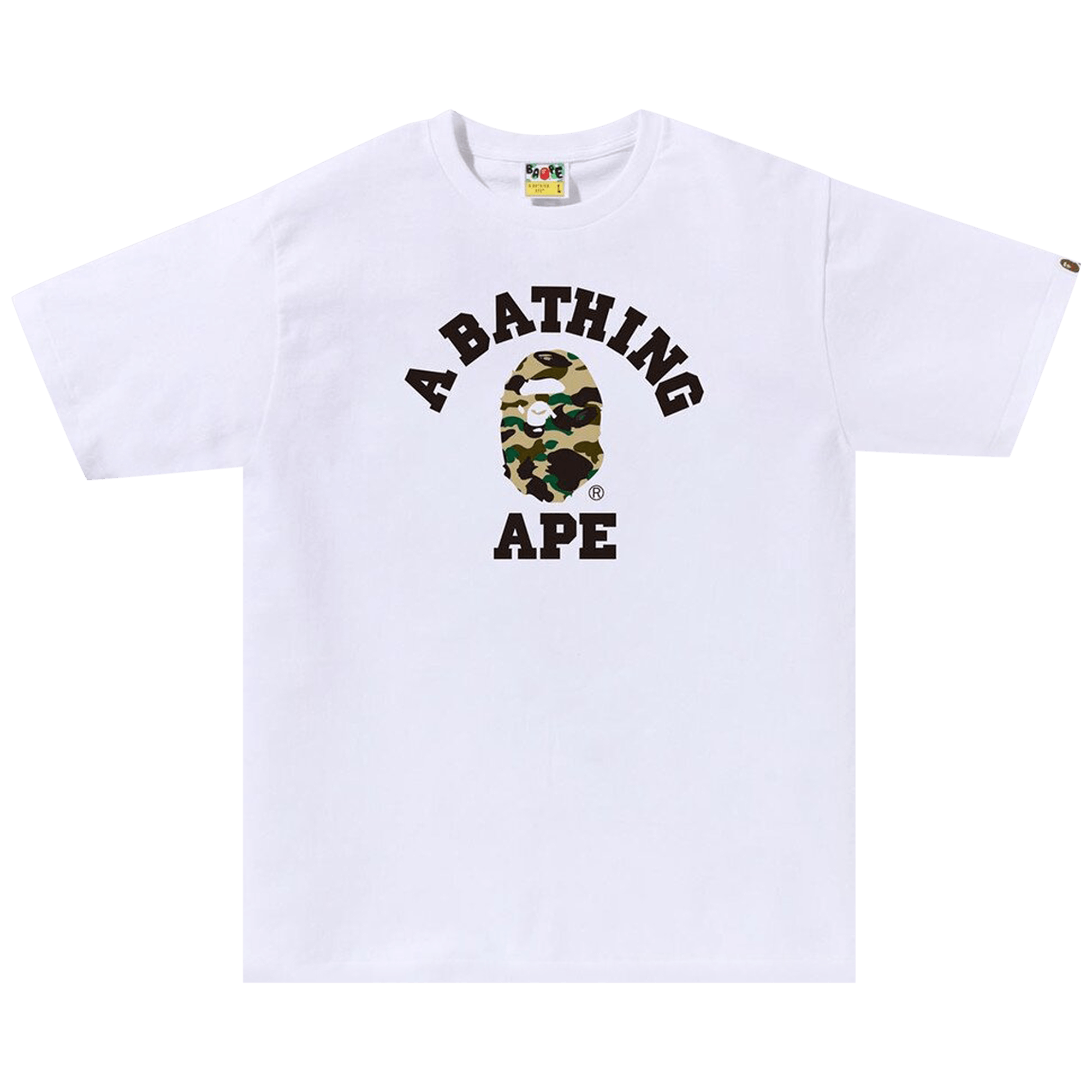 BAPE 1st Camo College Tee 'White/Yellow'