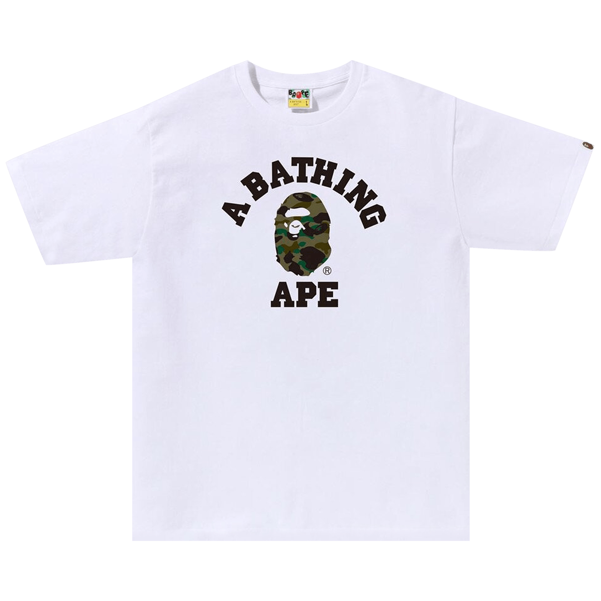 BAPE 1st Camo College Tee 'White/Green'