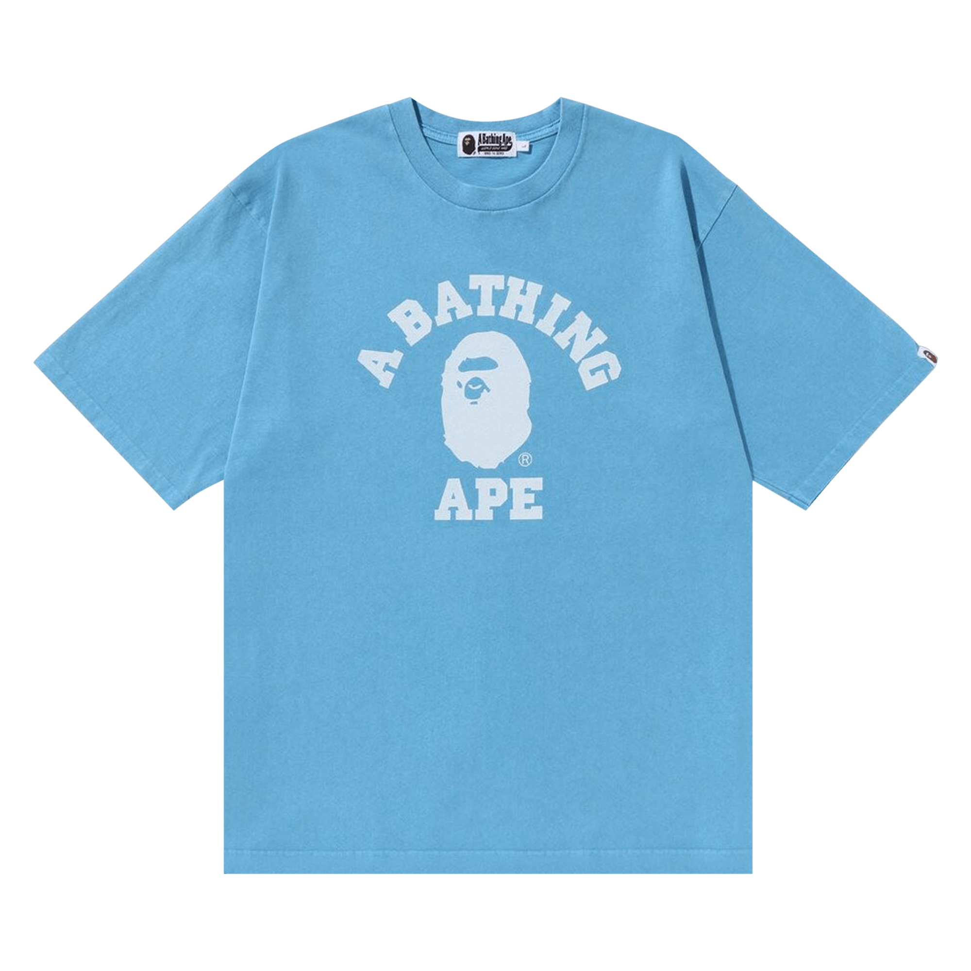 BAPE Stone Wash College Relaxed Tee 'Sax'
